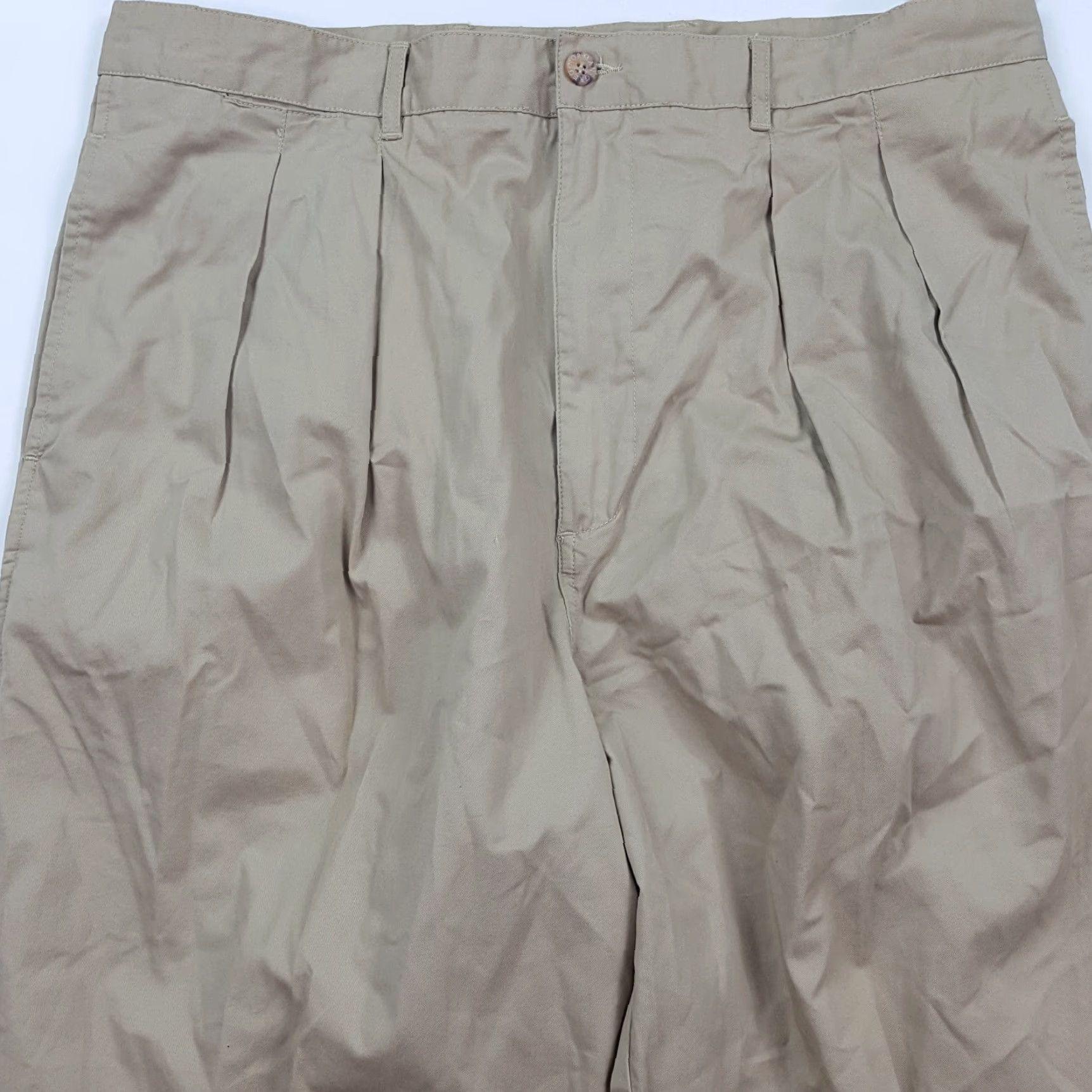Logo 7 VINTAGE Greg Norman Golf Pleated Khakis Pants 38 Beige Twill 90s Shark Logo Men’s Casual Lounge Size US 38 / EU 54 - 4 Thumbnail