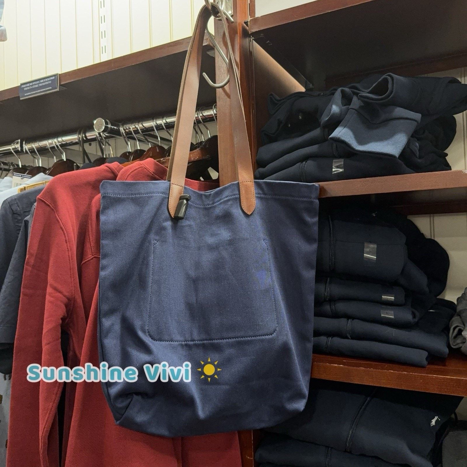 Polo Ralph Lauren NWT Polo Ralph Lauren Cotton Twill BEAR Tote Bag Navy Size ONE SIZE - 3 Thumbnail