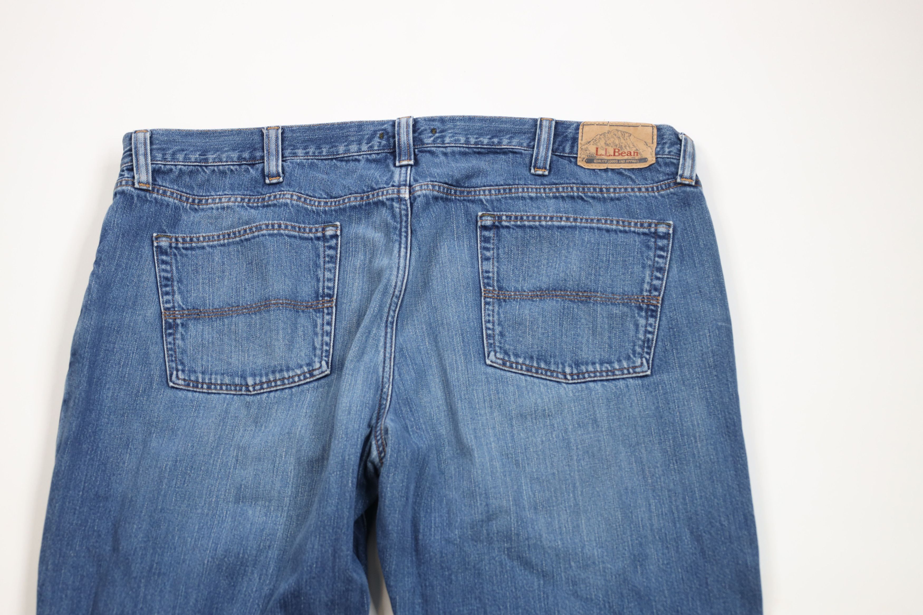 L.L. Bean × Vintage Vintage LL Bean Flannel Lined Wide Leg Denim Jeans Blue Size US 42 / EU 58 - 11 Thumbnail