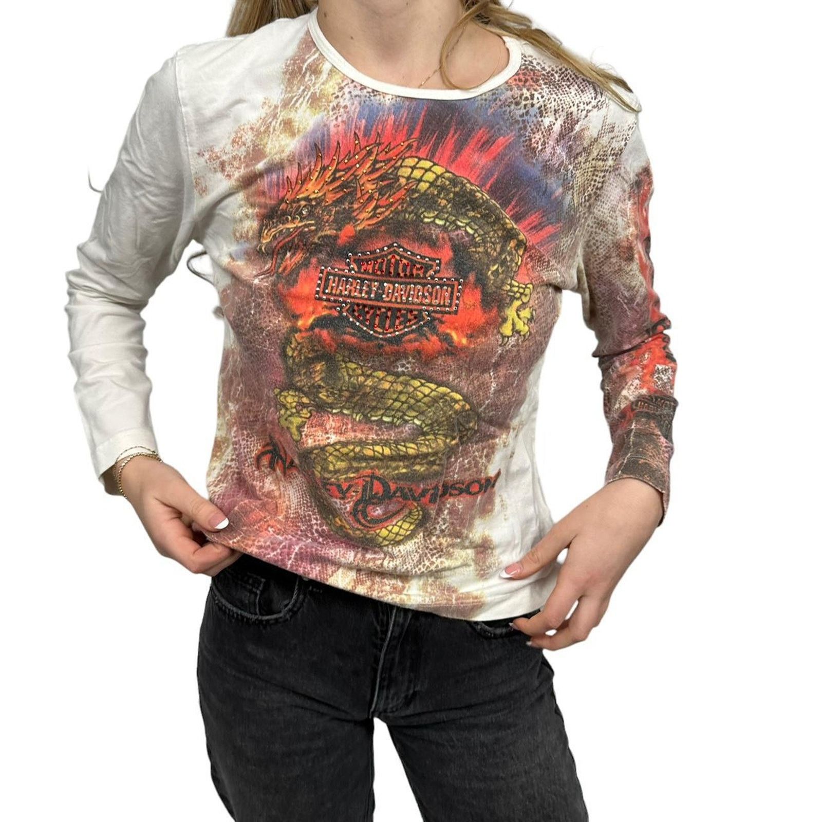 Harley Davidson Vintage womens Dragon harley davidson long seelve tee Size M / US 6-8 / IT 42-44 - 7 Thumbnail