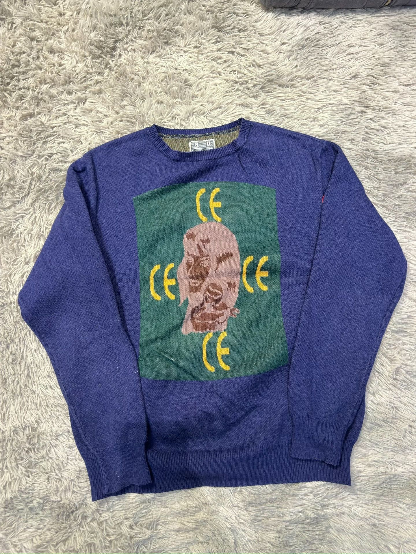 Cav Empt C.E/CAVEMPT Blue Knit Sweater Size US L / EU 52-54 / 3 - 1 Thumbnail