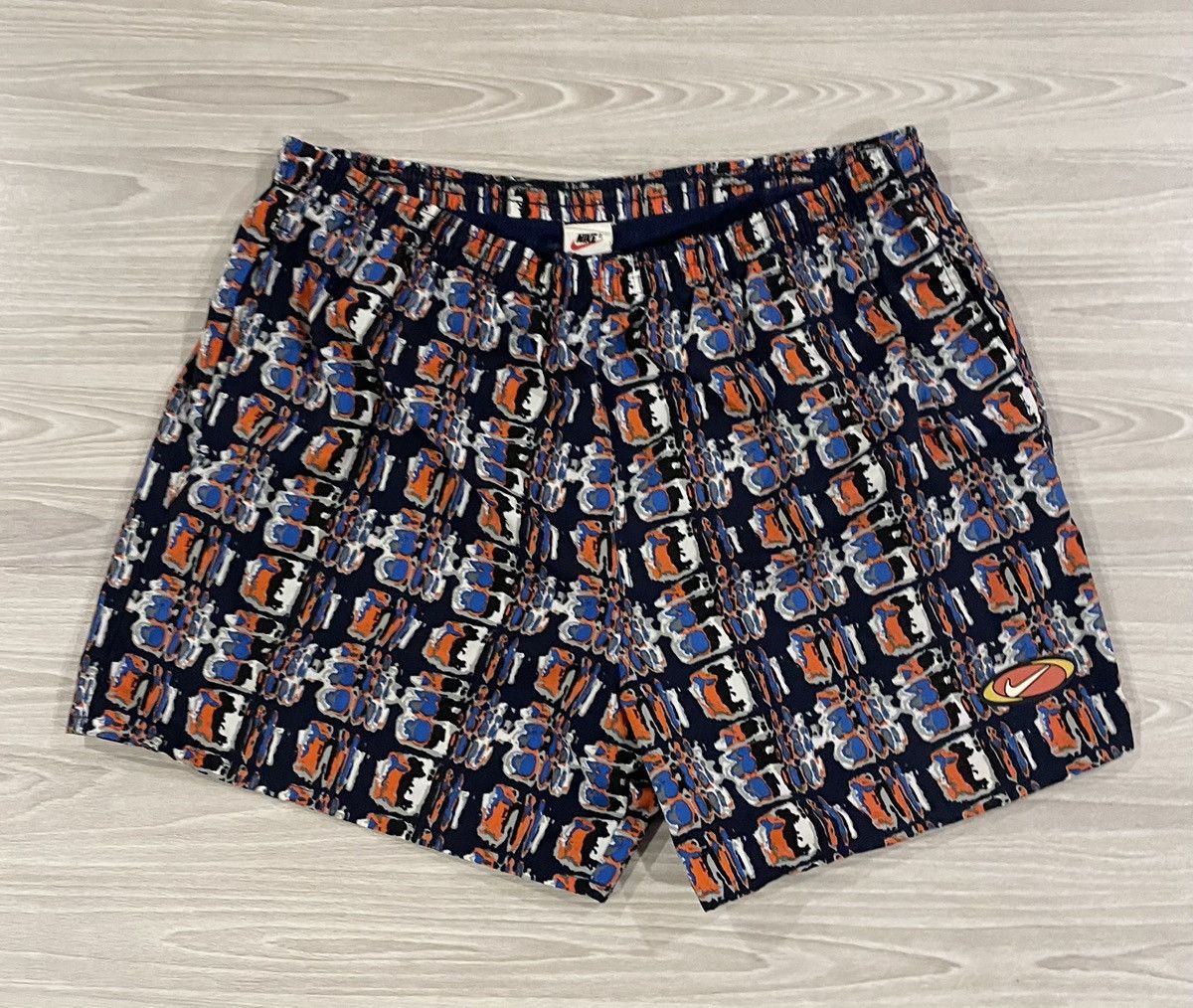 Vintage 90s Nike Geometric Abstract AOP Swim Shorts Men’s XL