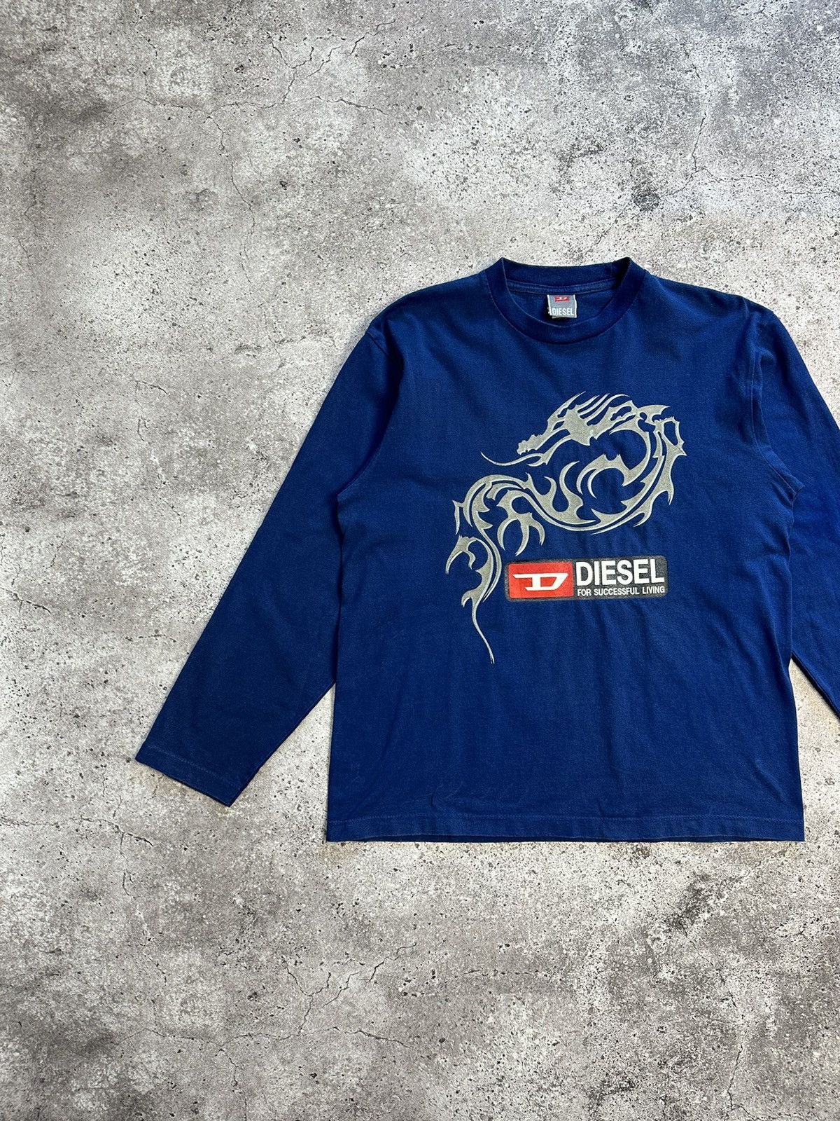 Diesel × Vintage Vintage Diesel Big Logo Dragon Long Sleeve Y2K Archival Size US L / EU 52-54 / 3 - 3 Thumbnail