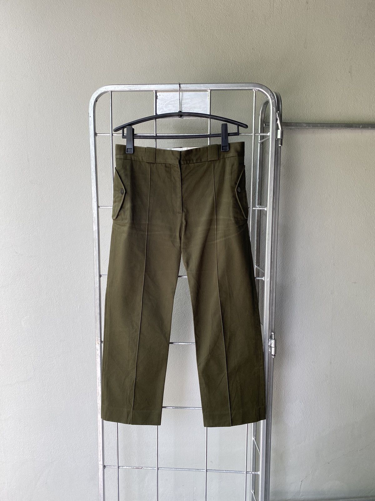 Celine Old Celine military formal flare pants dark green Size 25" / US 0 / IT 36 - 1 Thumbnail