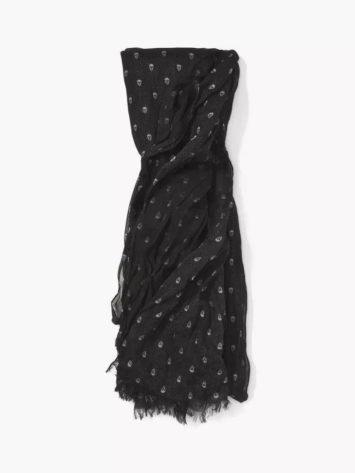 John Varvatos Mini Skulls Jacquard Scarf. Size ONE SIZE - 2 Thumbnail