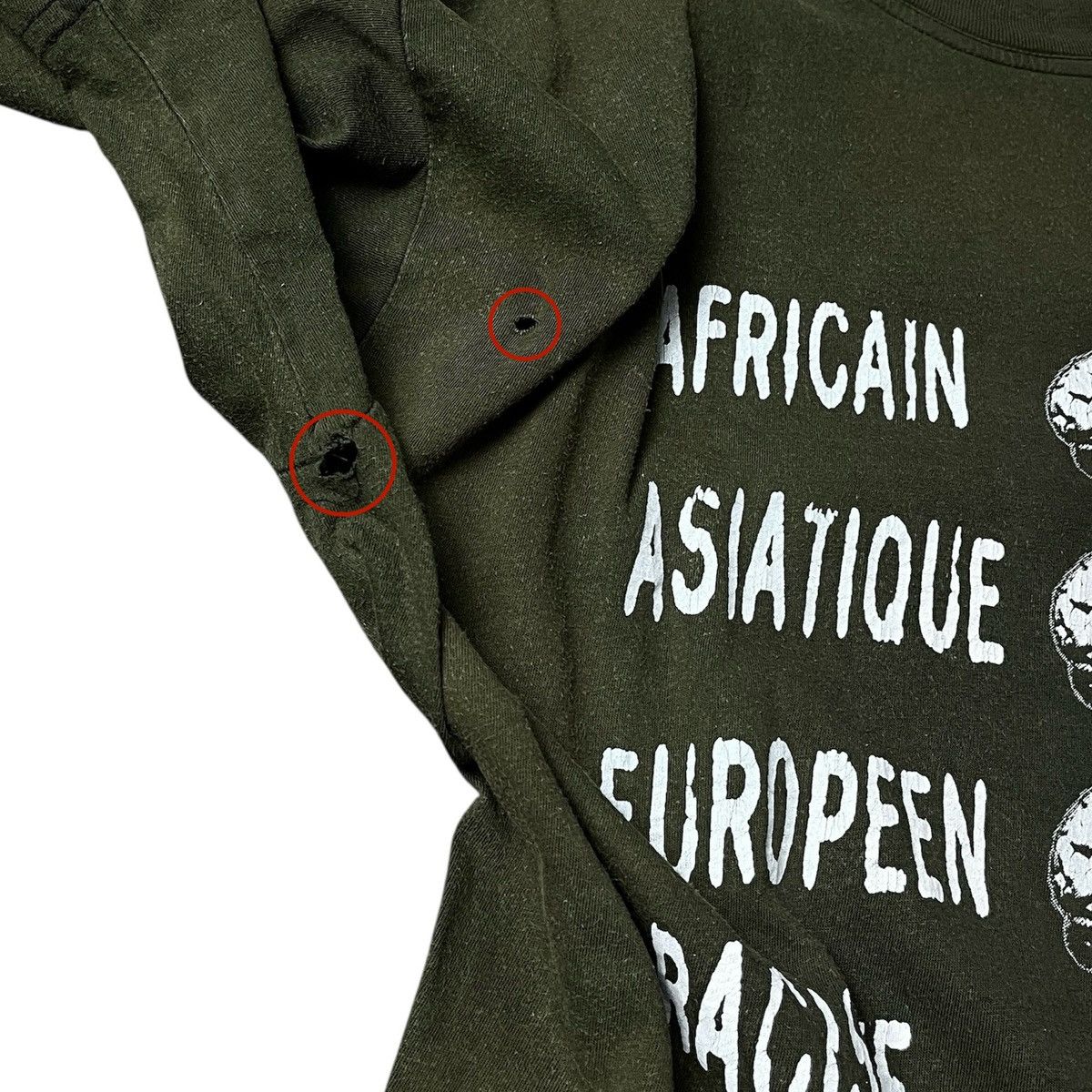 Vintage Raciste Brain Tee - Olive Green Size US XL / EU 56 / 4 - 3 Thumbnail
