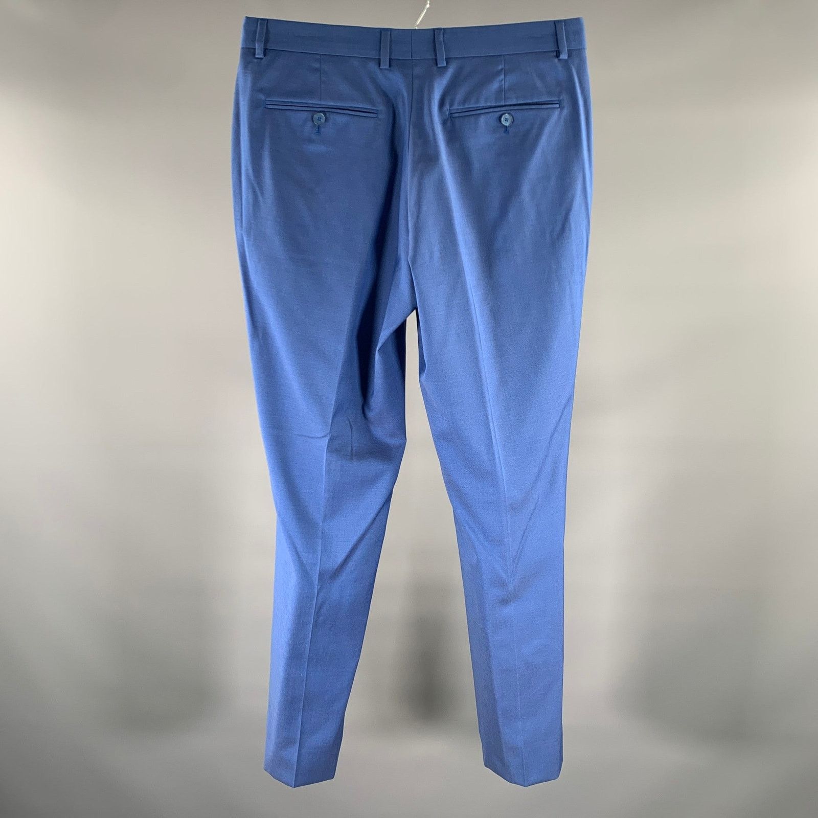 Ted Baker TED BAKER Size 32 Blue Wool Zip Fly Dress Pants Size US 32 / EU 48 - 2 Thumbnail