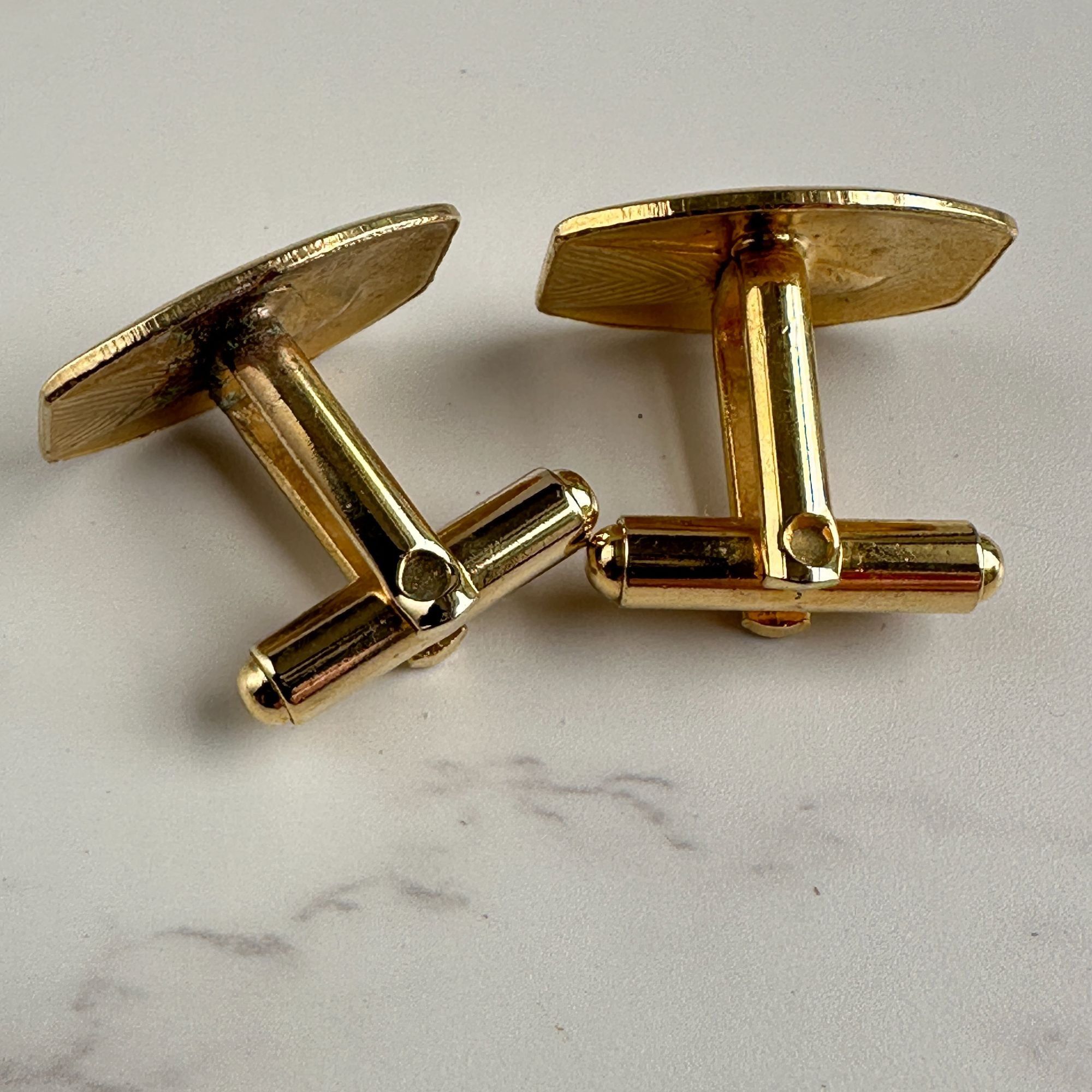 Vintage Vintage 1950s Gold Tone Cufflinks With Atomic Design For Men Size ONE SIZE - 5 Thumbnail