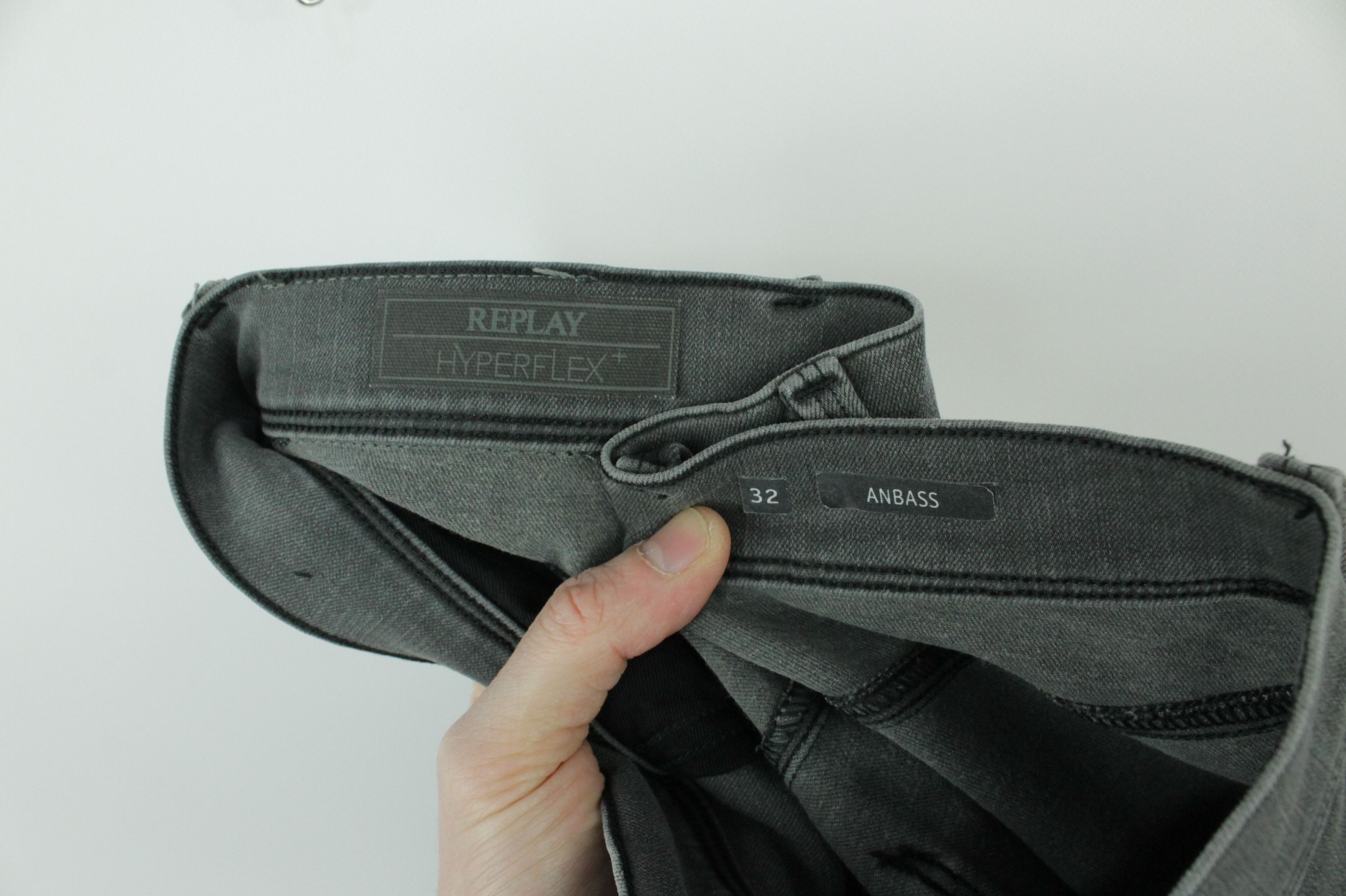 Replay Replay Anbass Hyperflex Slim Fit Gray Stretch Denim Jeans Size US 32 / EU 48 - 9 Thumbnail