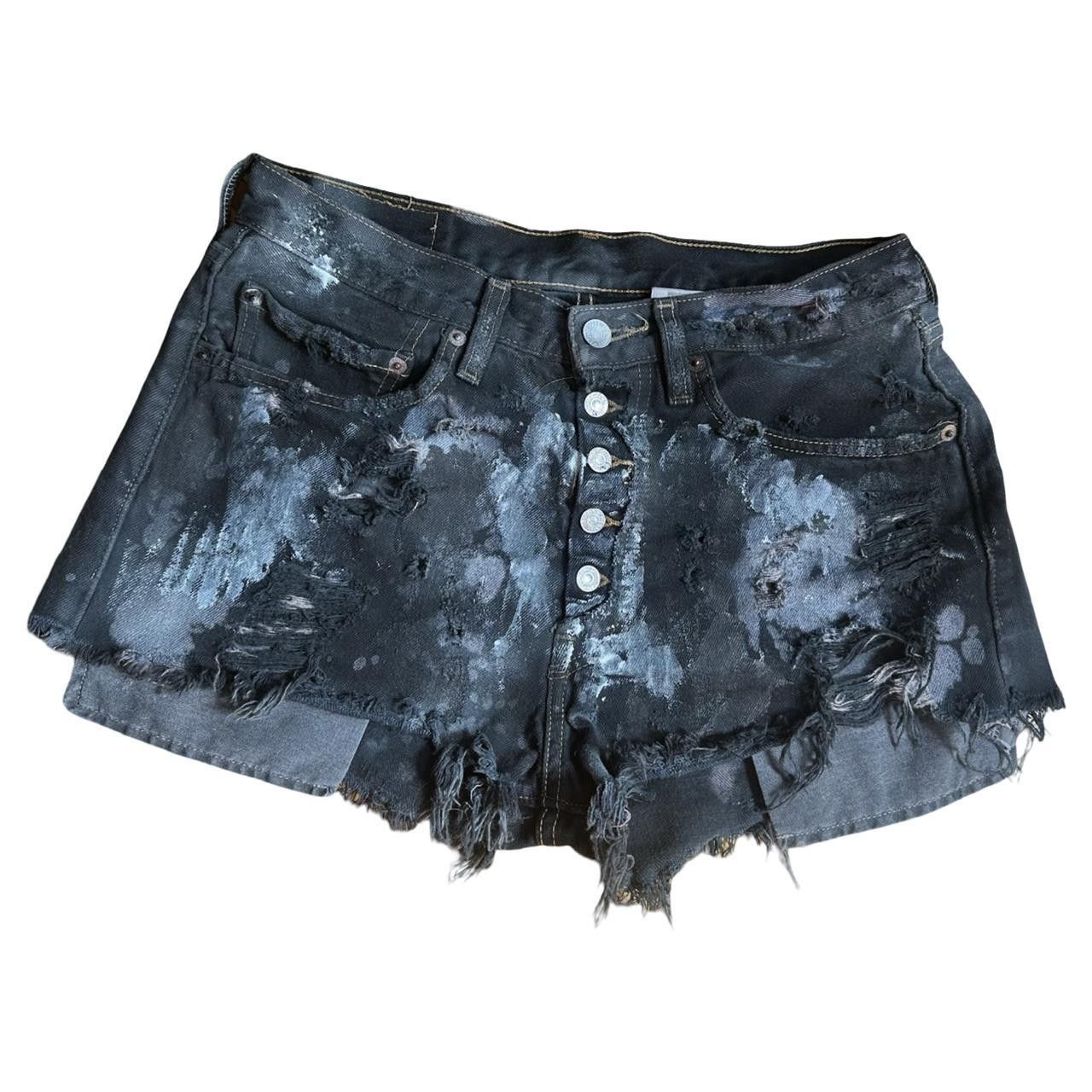 Levi's ASTROBOI* x Levi's Ripped Black Denim Painted Shorts - 29" Size 29" - 1 Thumbnail