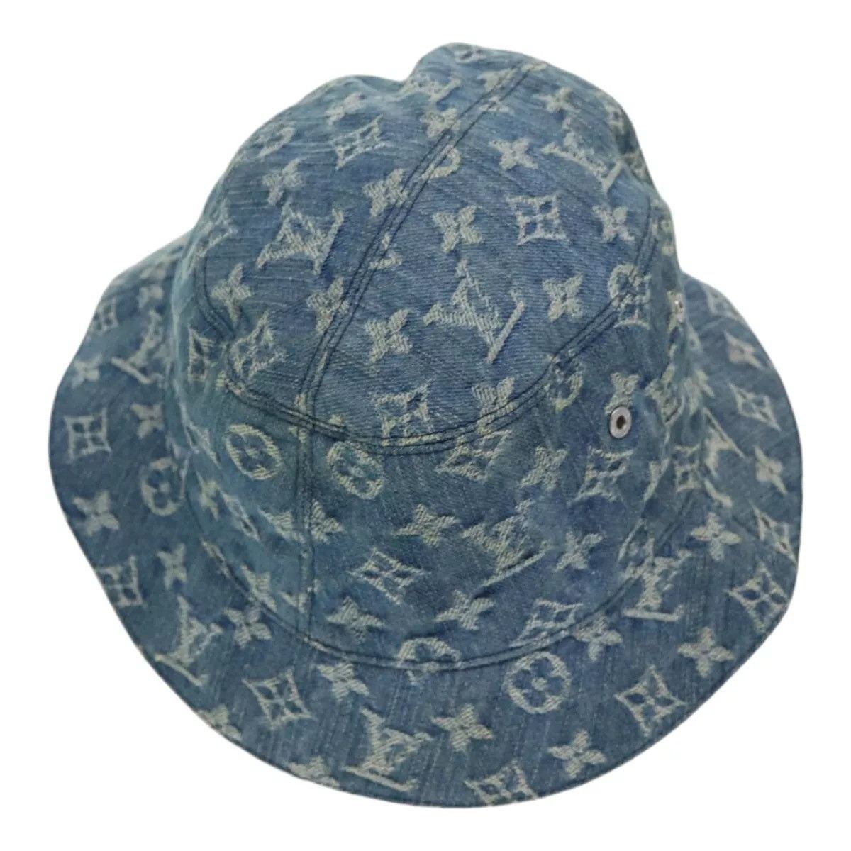 Louis Vuitton LOUIS VUITTON Monogram Hat Cotton Denim Blue Size ONE SIZE - 10 Thumbnail