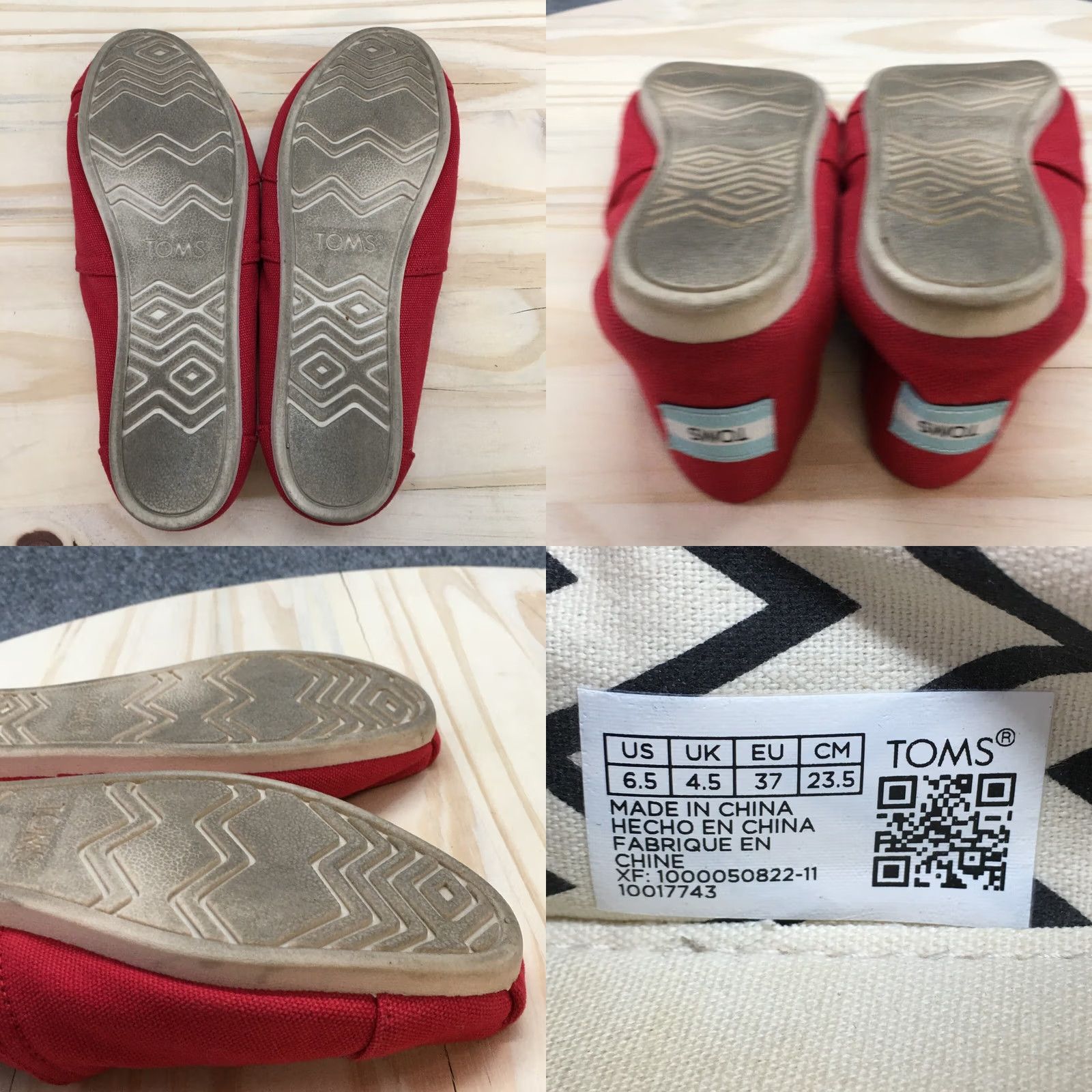 Toms TOMS Alpargatas Loafer Womens 6.5 Red Slip On Flats Casual Comfort Shoes Size US 7 / IT 37 - 8 Thumbnail