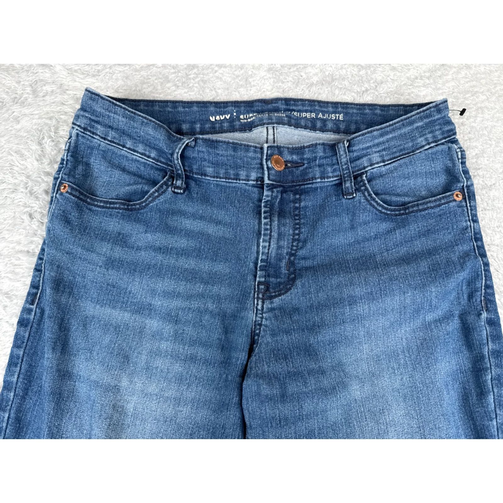 Old Navy Old Navy Jeans Pants Womens 8 Blue Denim Super Skinny Mid Rise Cotton 29x27 Size 30" / US 8 / IT 44 - 4 Thumbnail