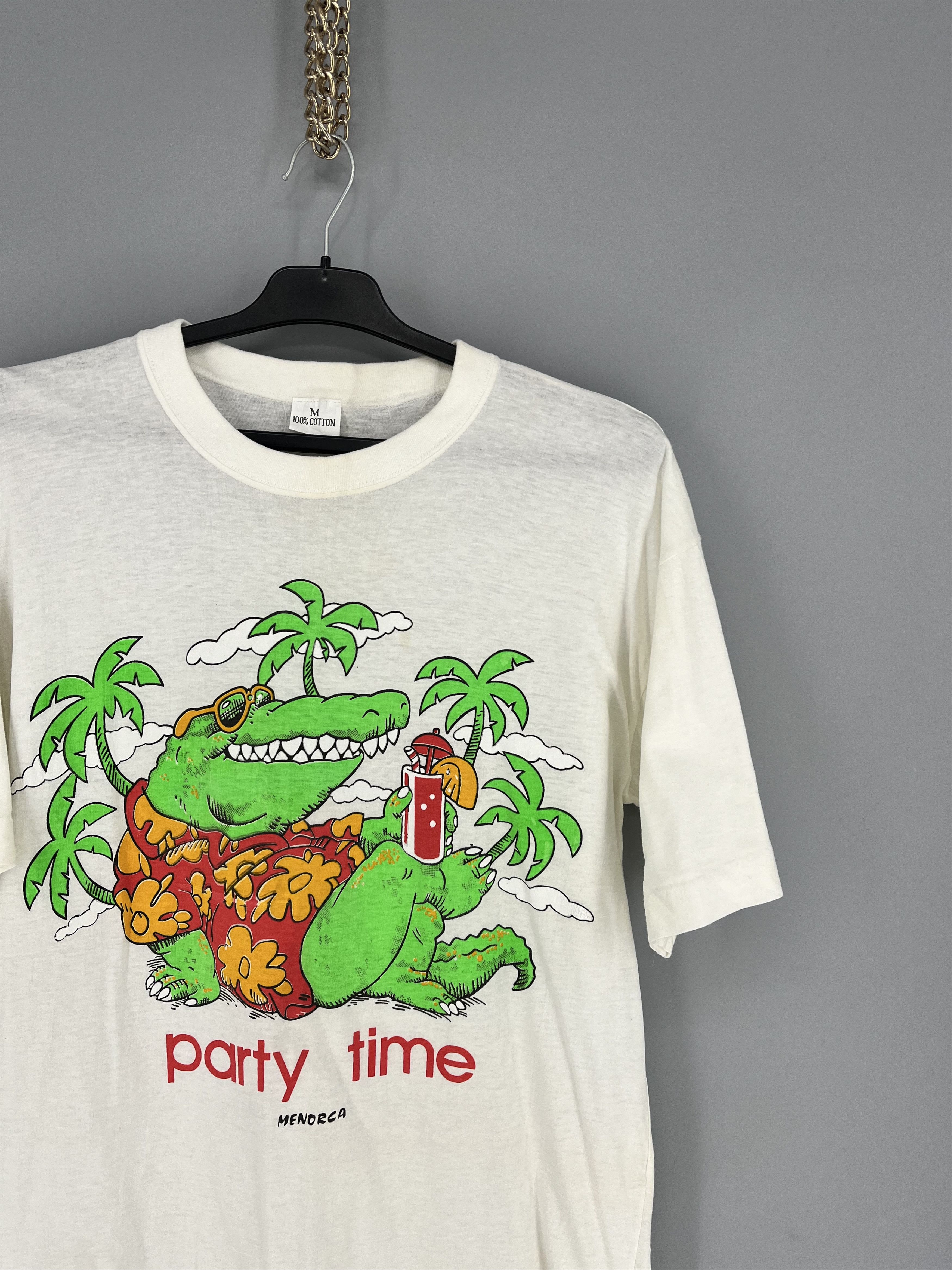 Vintage Vintage 1986 Party Time Crocodile Shirt Single Stitch Size US M / EU 48-50 / 2 - 5 Thumbnail