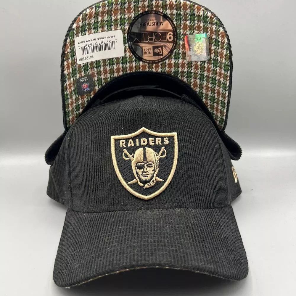 New Era Las Vegas Raiders Hat Men Corduroy Plaid Snap Back Cap New Size ONE SIZE - 1 Thumbnail