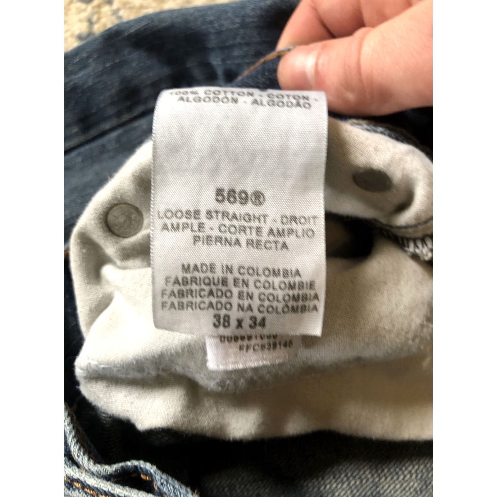 Levi's VTG Levi’s 569 Loose Straight Denim Jeans Dark Blue 38x34 Regular Men 5-Pocket Jeans Grunge 90s Size US 38 / EU 54 - 6 Thumbnail