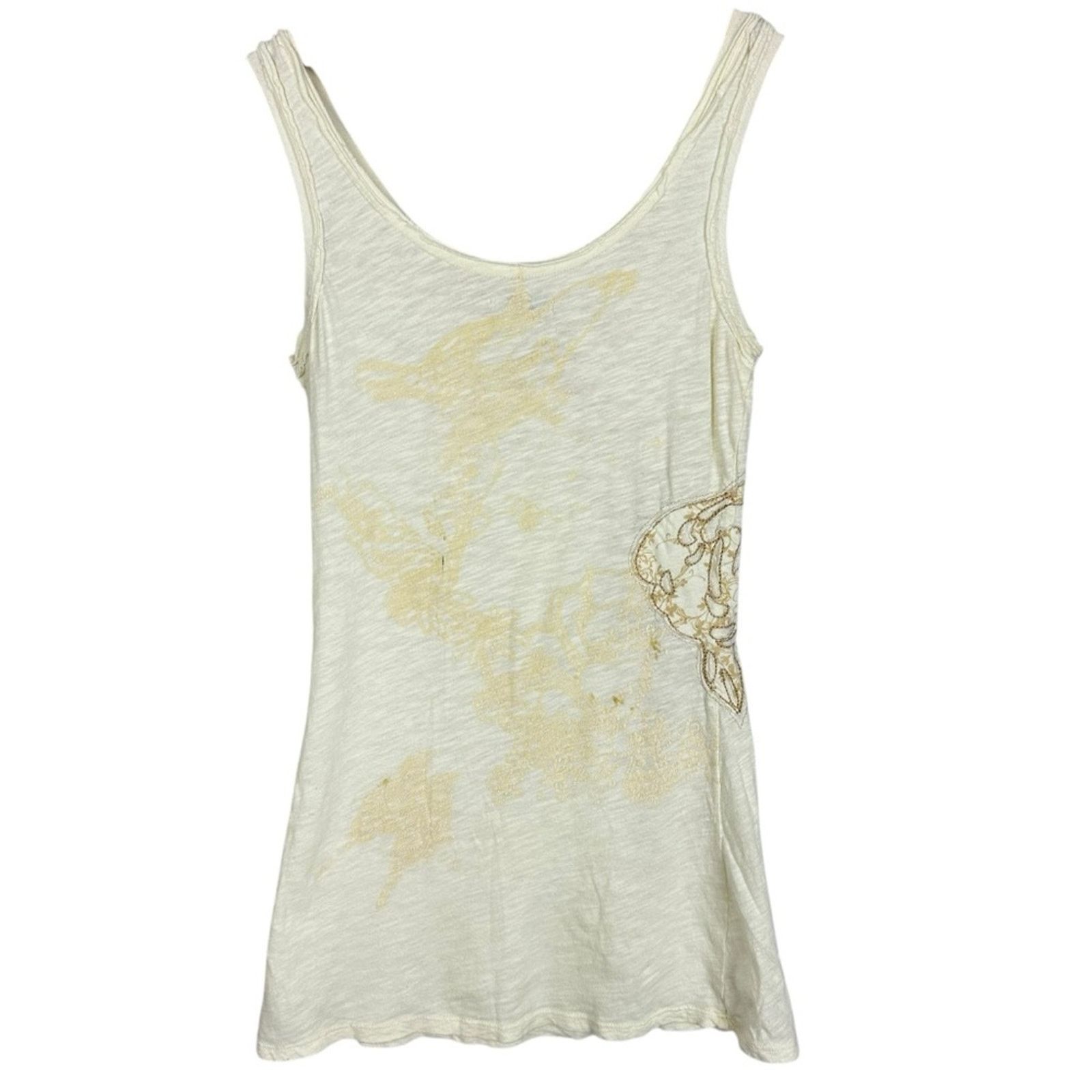 Miss Me Y2K Miss Me Embroidered Vintage Distressed Cream Tank Small Size S / US 4 / IT 40 - 5 Thumbnail