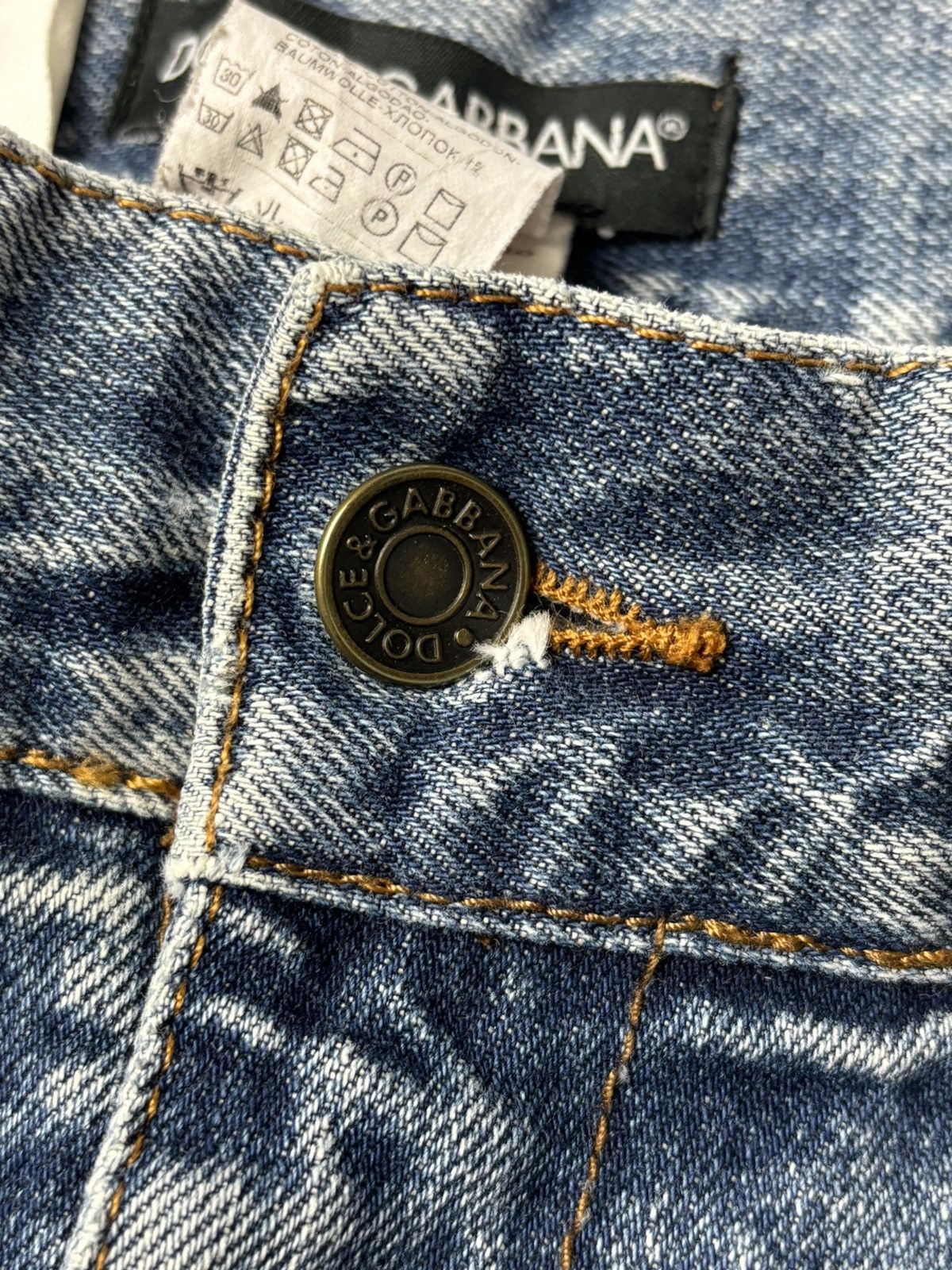 Dolce & Gabbana Vintage Y2K Dolce & Gabbana Distressed Denim Faded Jeans Size US 33 - 6 Thumbnail