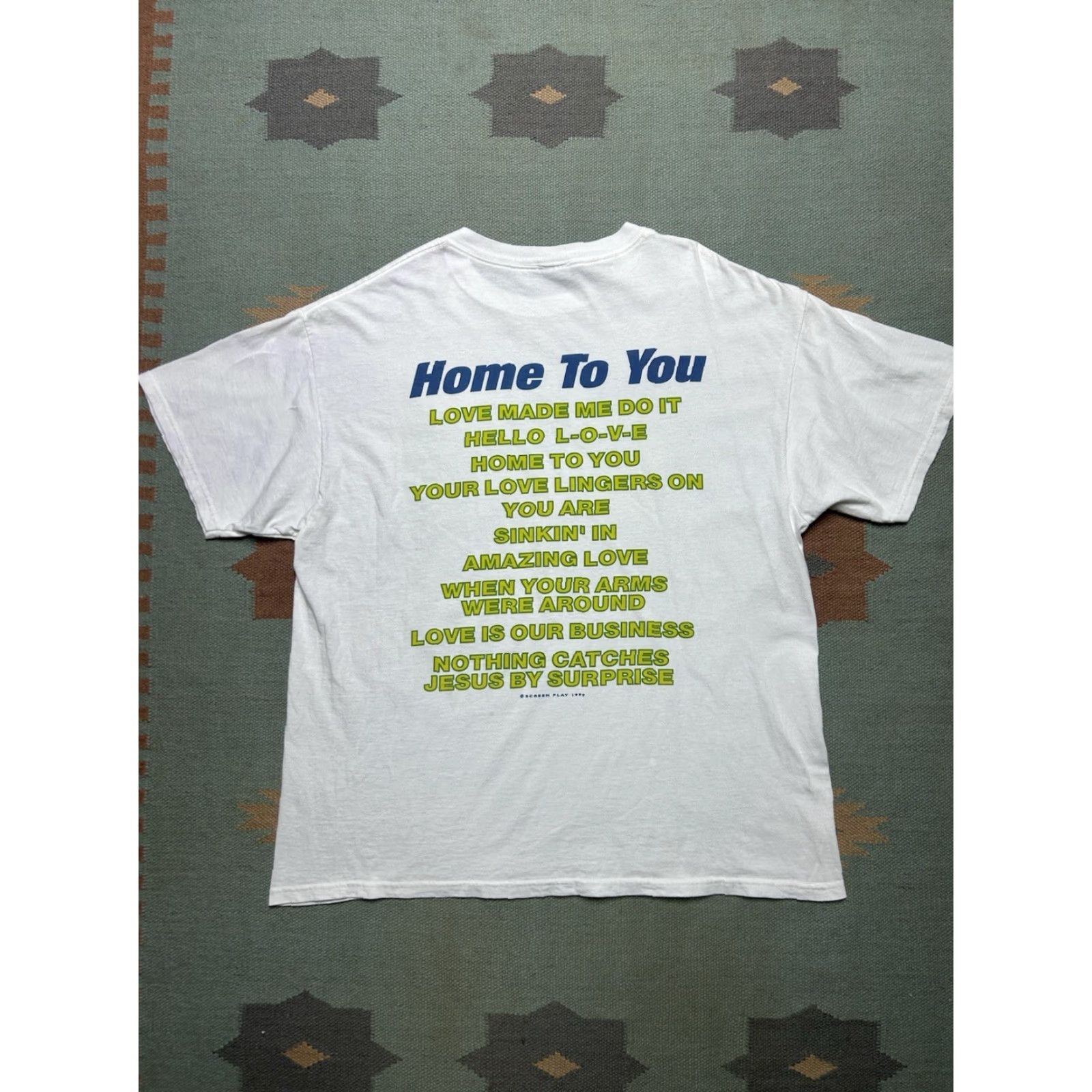 Delta VINTAGE 90s John Michael Montgomery Home to You Delta T-Shirt Men XL White Size US XL / EU 56 / 4 - 6 Thumbnail