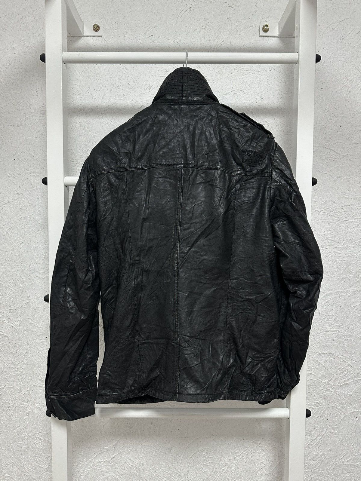 Japanese Brand × Superdry Superdry Avant-Garde Leather Jacket M Size Diesel Style Size US M / EU 48-50 / 2 - 8 Thumbnail