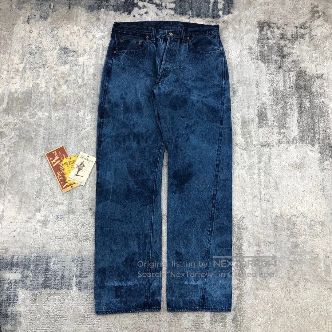Freewheelers Freewheelers Blue Dyed Vintage Denim Pants. Size US 32 / EU 48 - 1 Thumbnail