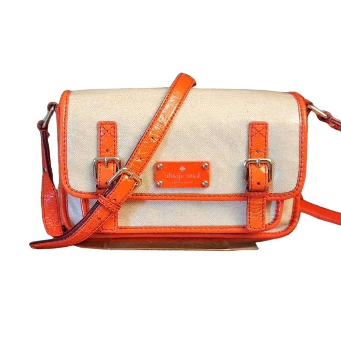 Kate Spade Kate Spade Neon Orange Coated Canvas Flap Crossbody Size ONE SIZE - 1 Thumbnail