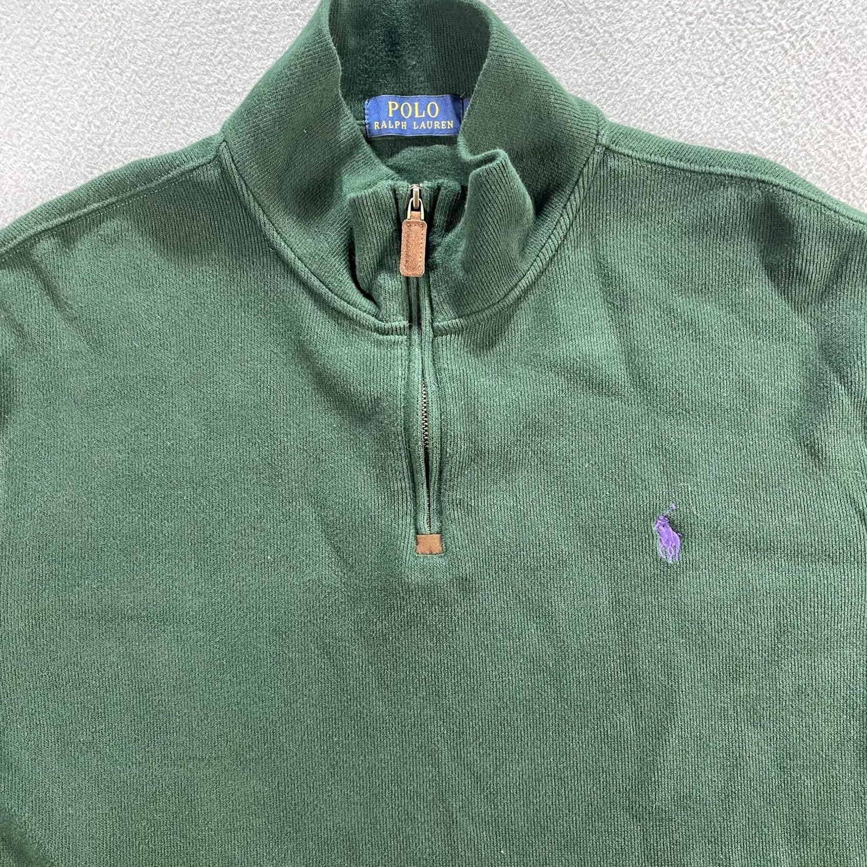 Polo Ralph Lauren Polo Ralph Lauren Sweater Mens XL Pullover Mock Neck Half Zip Green 1/4 Zip Knit Classic Polo Pony Logo Mock Neck Pullover Sweater Size US XL / EU 56 / 4 - 3 Thumbnail