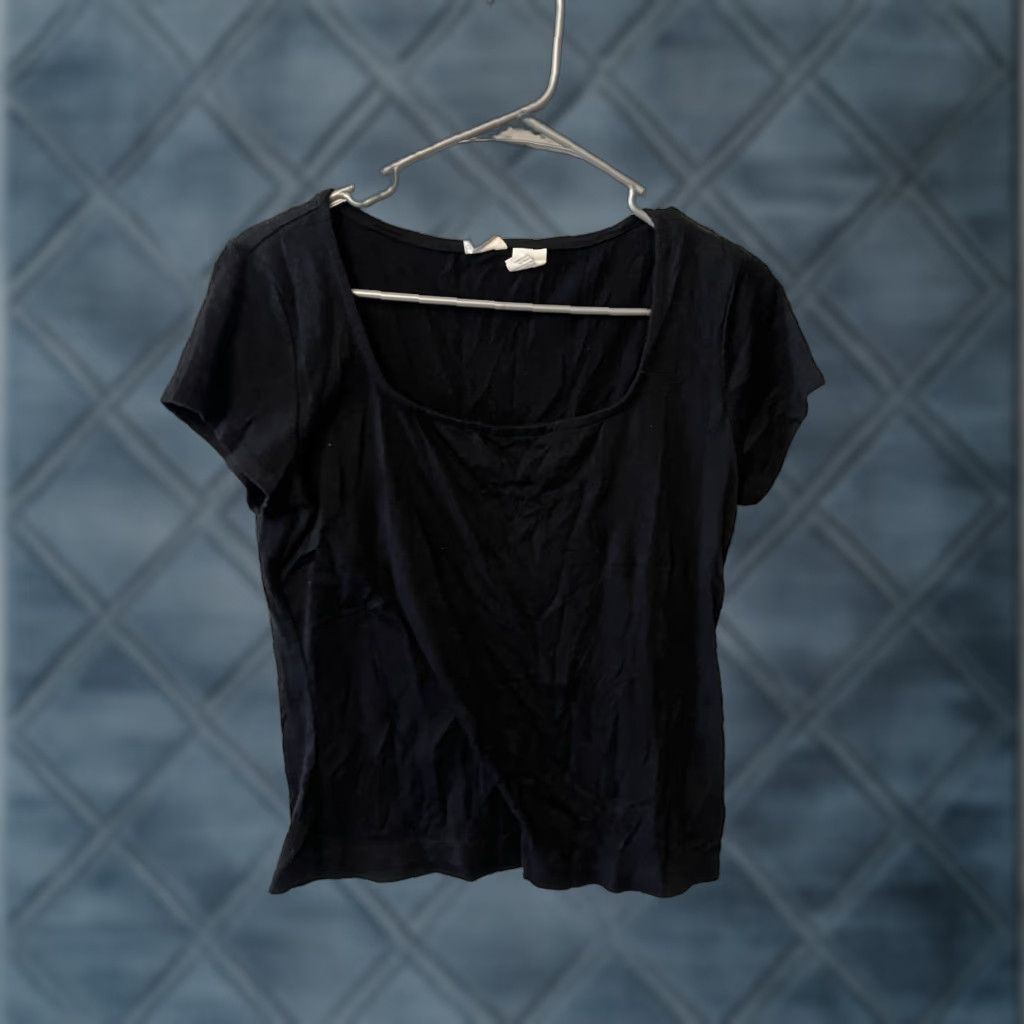 Vintage C&C California Black Shirt Square Neck Short Sleeve Boxy Women M Linen T-Shirt Pullover Casual Vintage: No Size M / US 6-8 / IT 42-44 - 1 Thumbnail