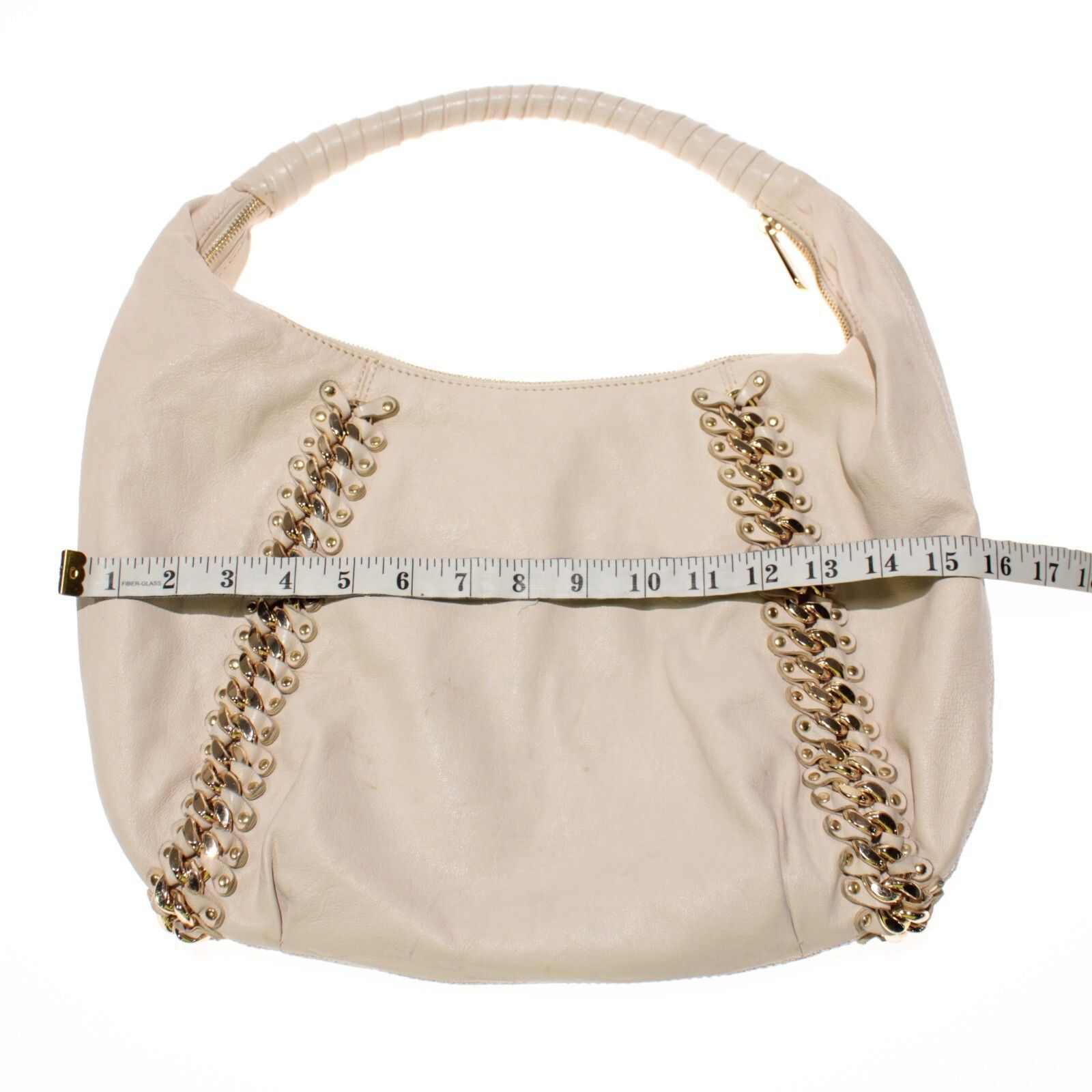 Michael Kors Michael Kors Cream Leather Shoulder Bag with Gold Accents Size ONE SIZE - 4 Thumbnail