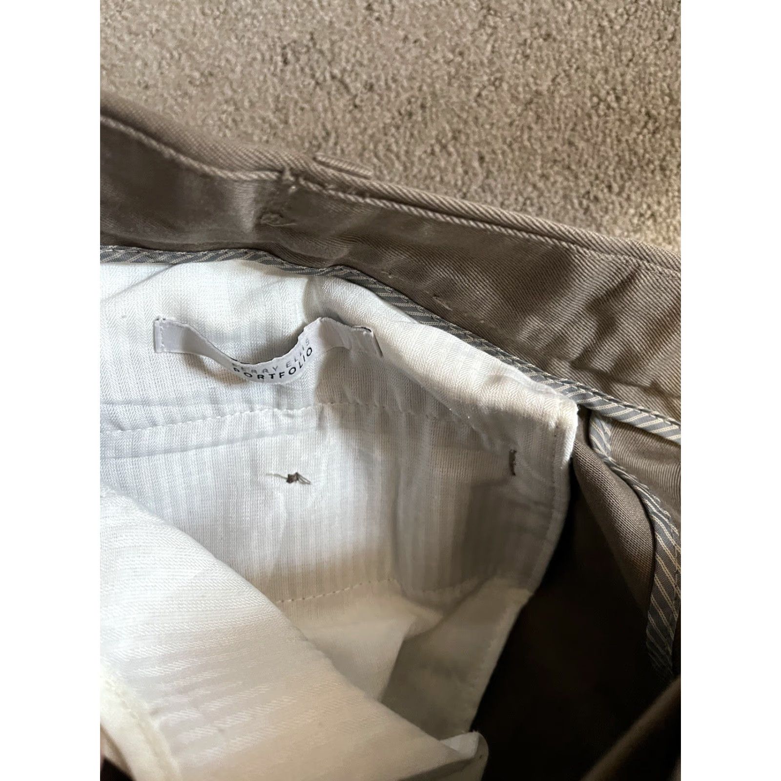Perry Ellis Perry Ellis Men’s Chino Pants Brown Cotton Flat Front 34x30 Solid Pants Mens Brown Chino Flat Front Slim Straight 34-30 Vintage No Size US 34 / EU 50 - 6 Thumbnail