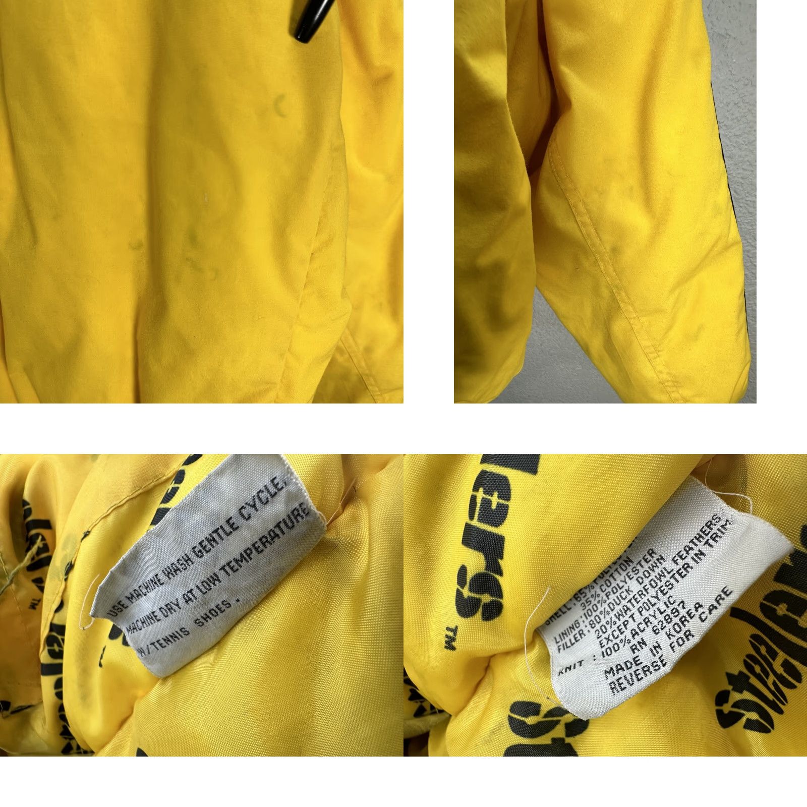 NFL VINTAGE Triple F.A.T. Goose Pittsburgh Steelers NFL Bomber Jacket Yellow Sz L Men Jacket Down Zip Size US L / EU 52-54 / 3 - 9 Thumbnail
