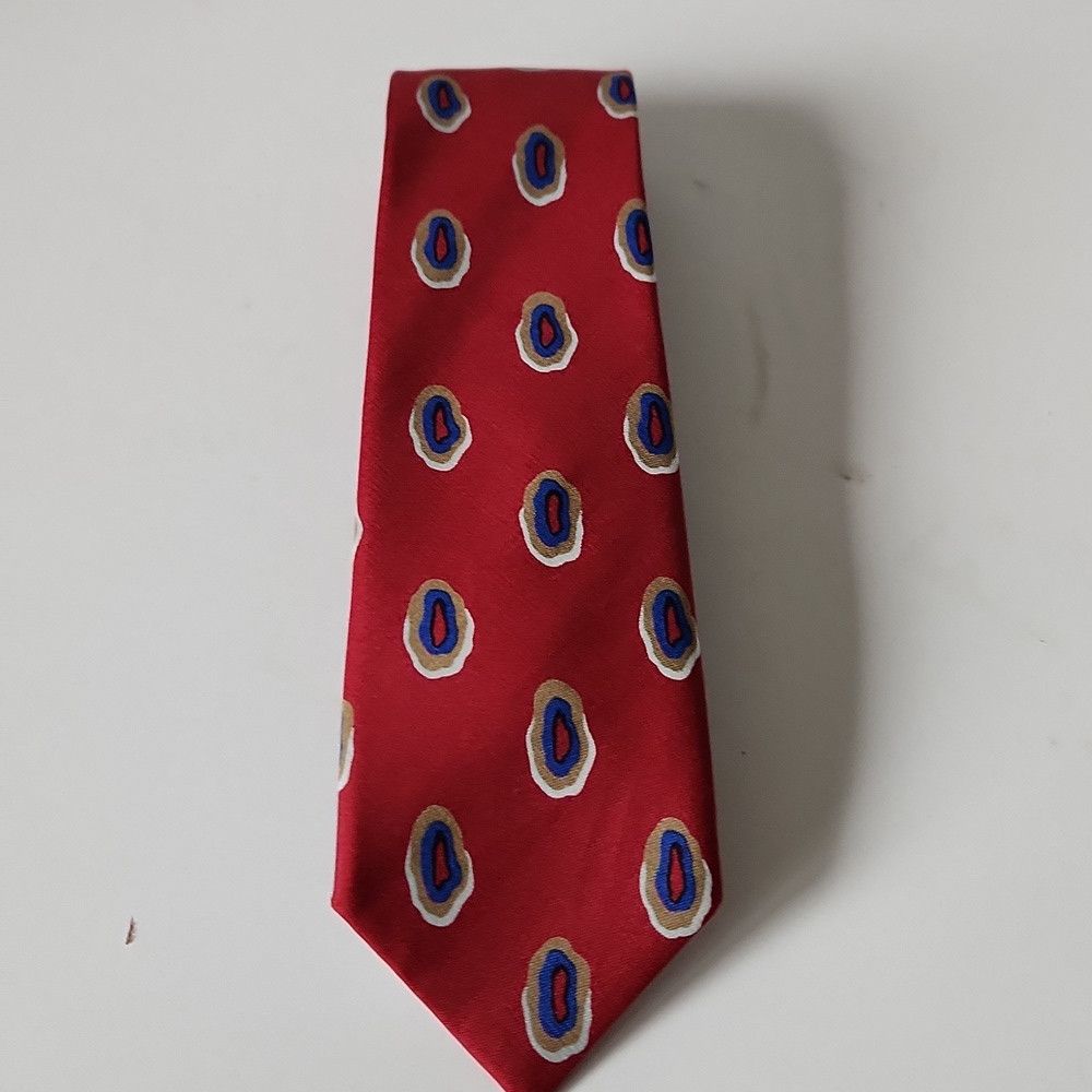 Pierre Balmain BALMAIN | Silk Tie Red Navy Size ONE SIZE - 2 Thumbnail