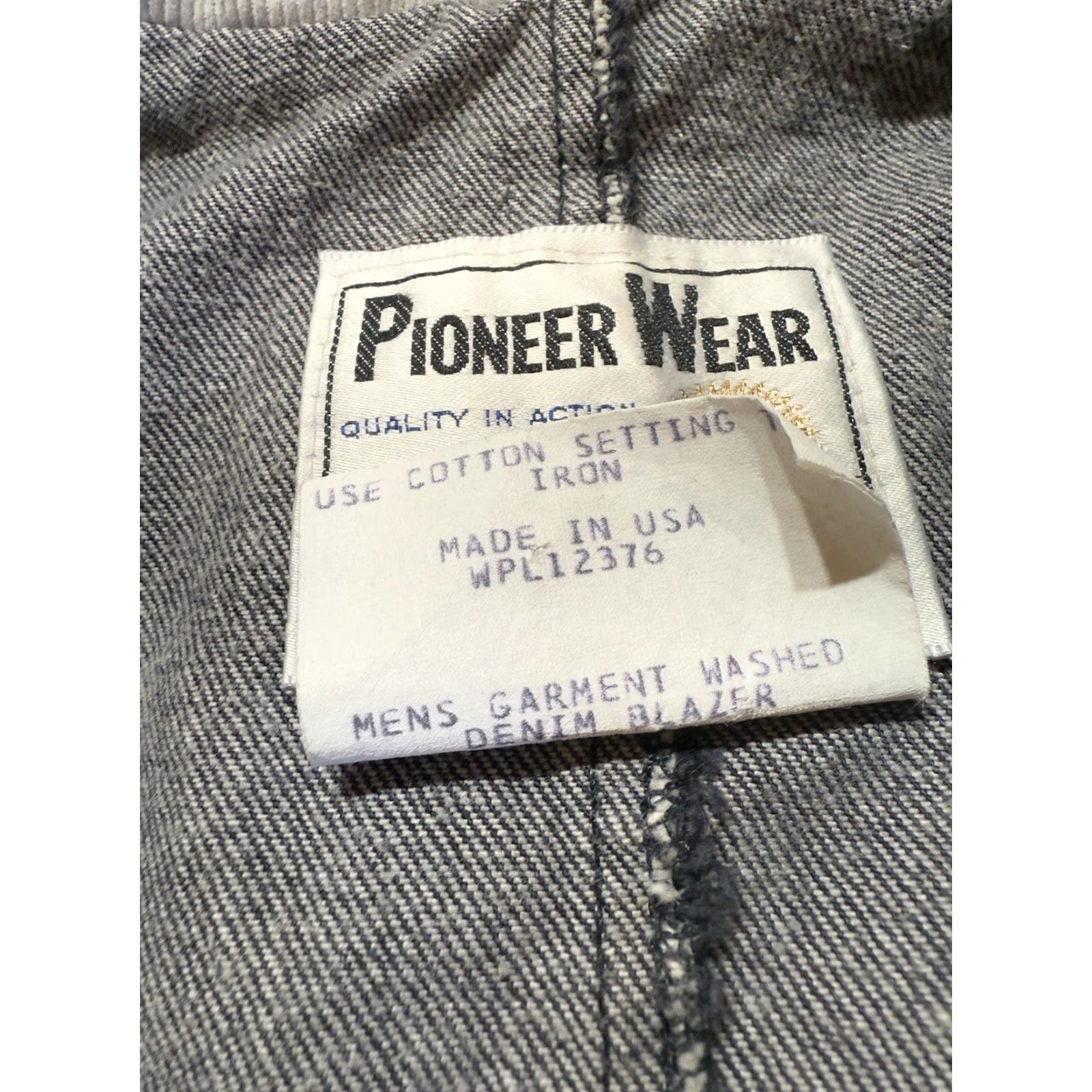 Vintage VINTAGE Pioneer Wear Jacket Blazer Mens 44 Long Tweed Gray Wool Polyester Western Cowboy Rockabilly Button Two-Button Jacket / Coat/ Blazer Size 44R - 2 Thumbnail