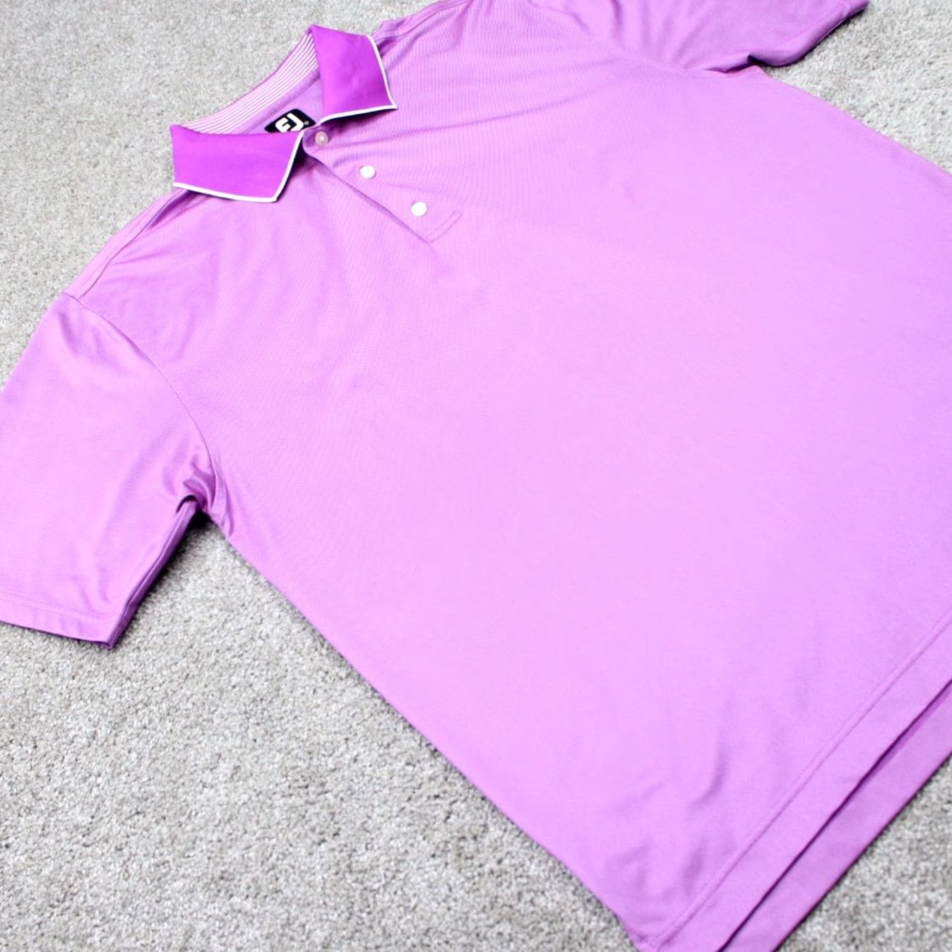 Footjoy FootJoy Polo Shirt Mens Large Purple Golf Short Sleeve Poly Stretch Pullover Size US L / EU 52-54 / 3 - 7 Thumbnail