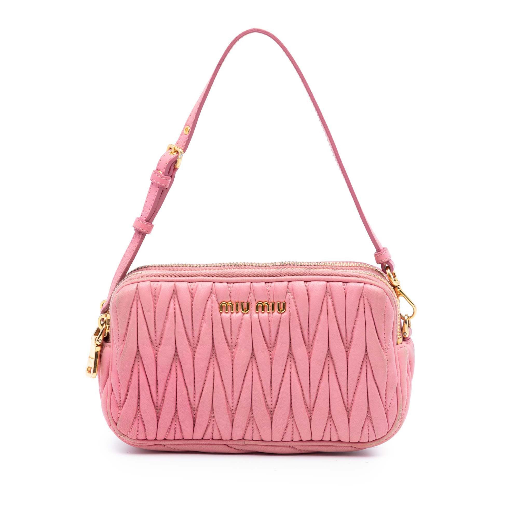 Miu Miu Nappa Matelasse Double Zip Handbag Size ONE SIZE - 1 Thumbnail