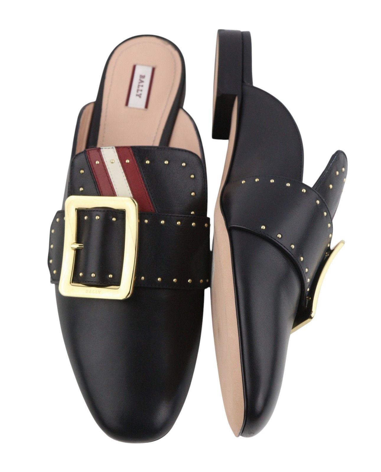 Bally JANESSE EU40 Black Calfskin Leather Stud Mules 88414 Size US 9 / IT 39 - 6 Thumbnail