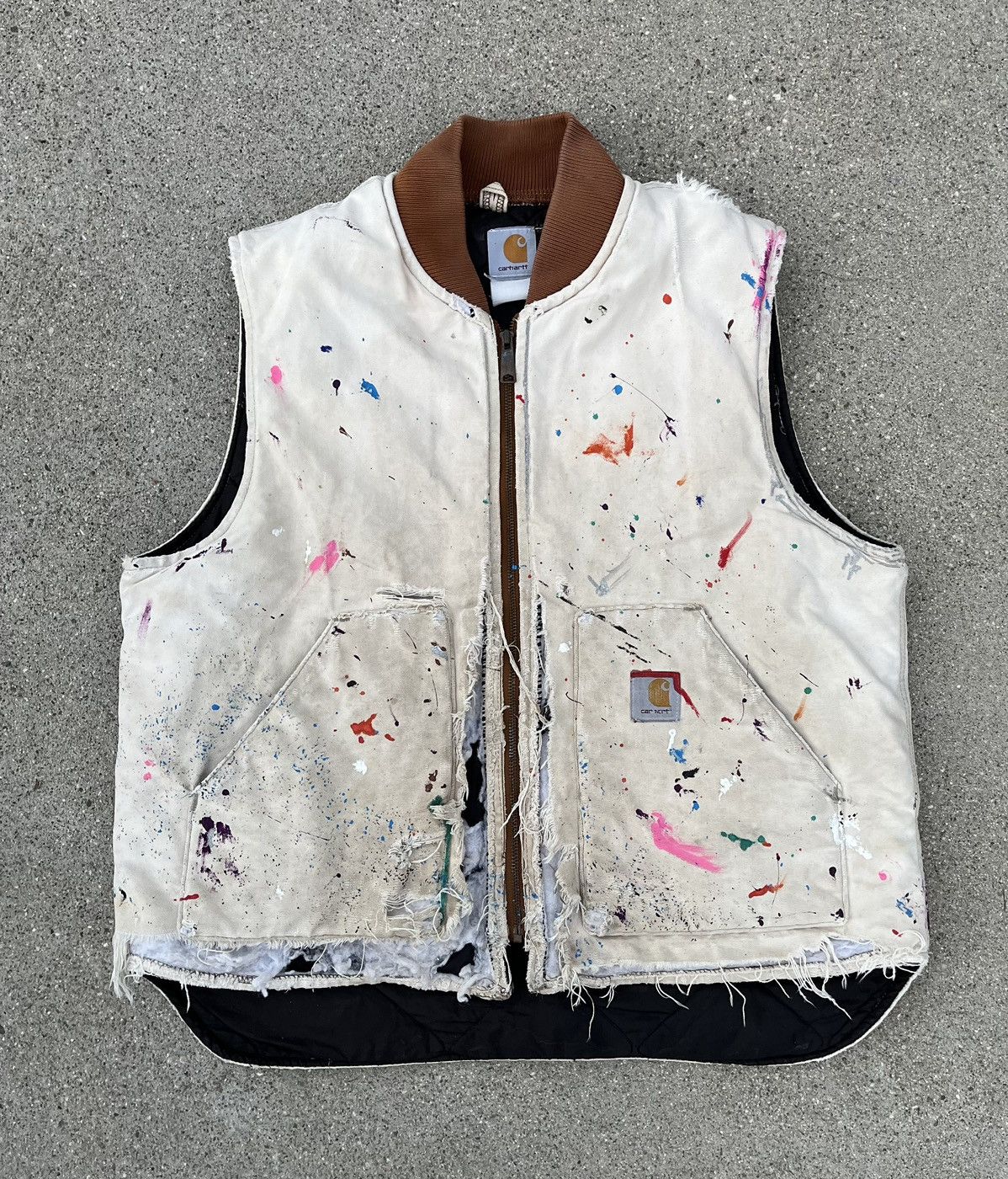 Carhartt × Vintage Vintage Carhartt Vest Thrashed Distressed Sun Fade Destroyed Size US L / EU 52-54 / 3 - 1 Thumbnail