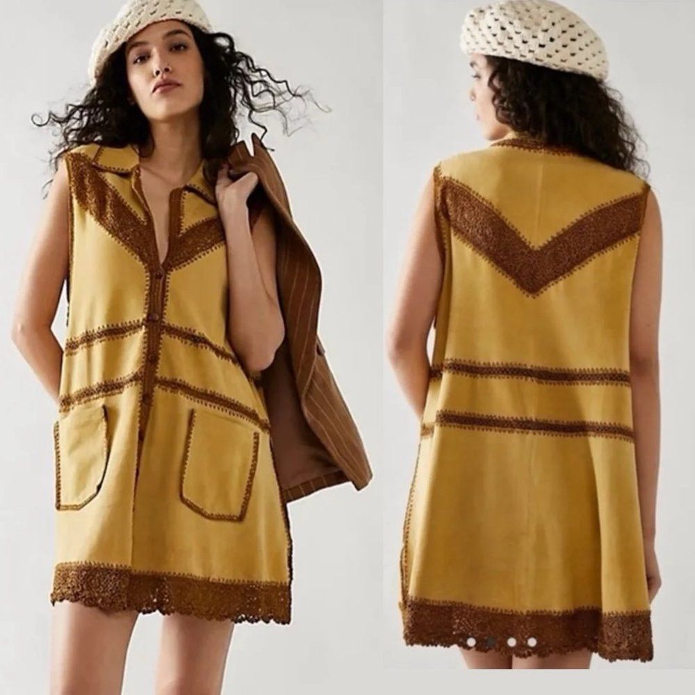 Free People New Free People Adeline Goat Leather Mini Dress Vest Size M Size M / US 6-8 / IT 42-44 - 1 Thumbnail