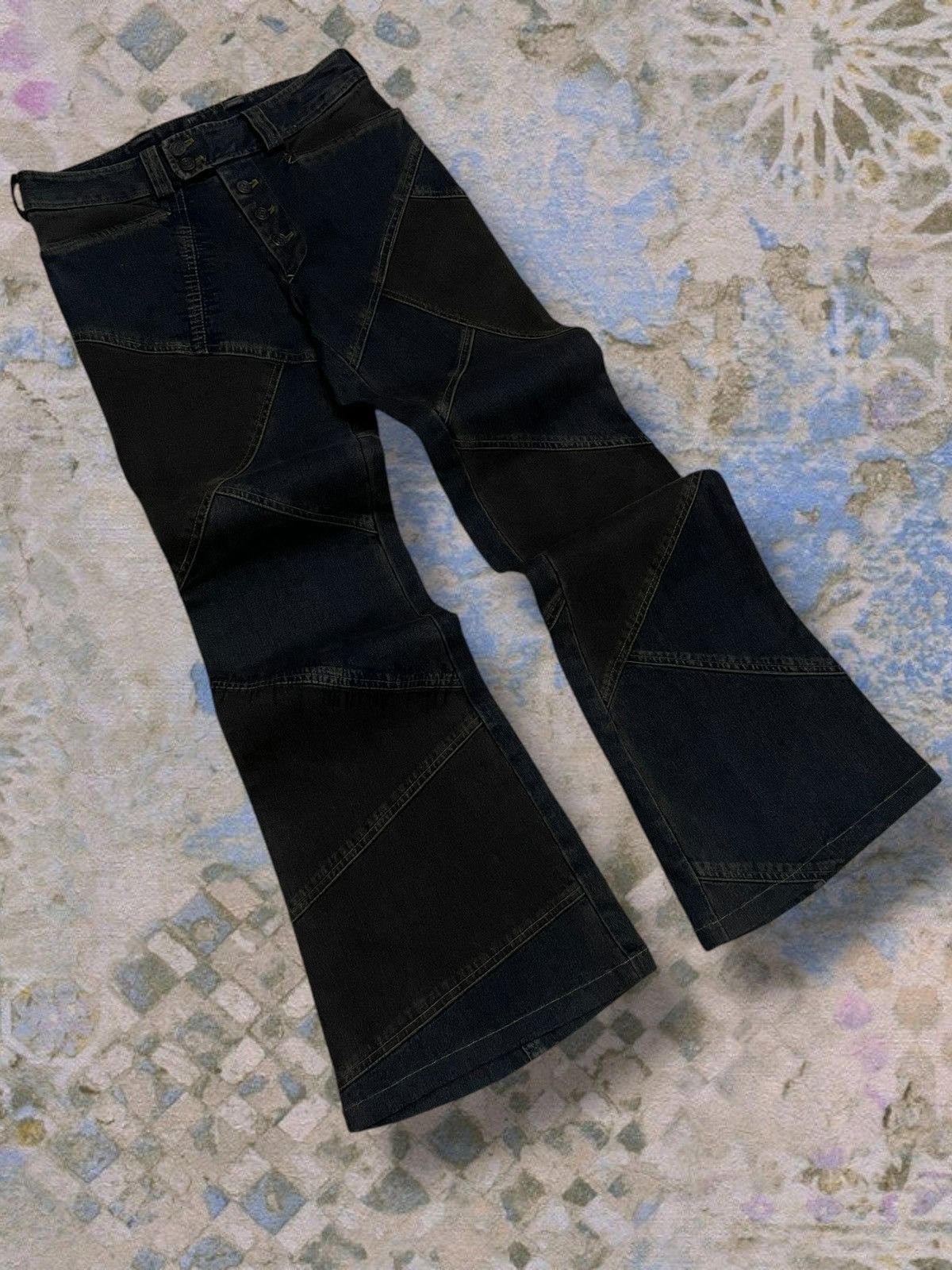 Tornado Mart Rare 90’s Japan Tornado Mart Cowboy Patchwork Flared Denim Size US 29 - 2 Thumbnail