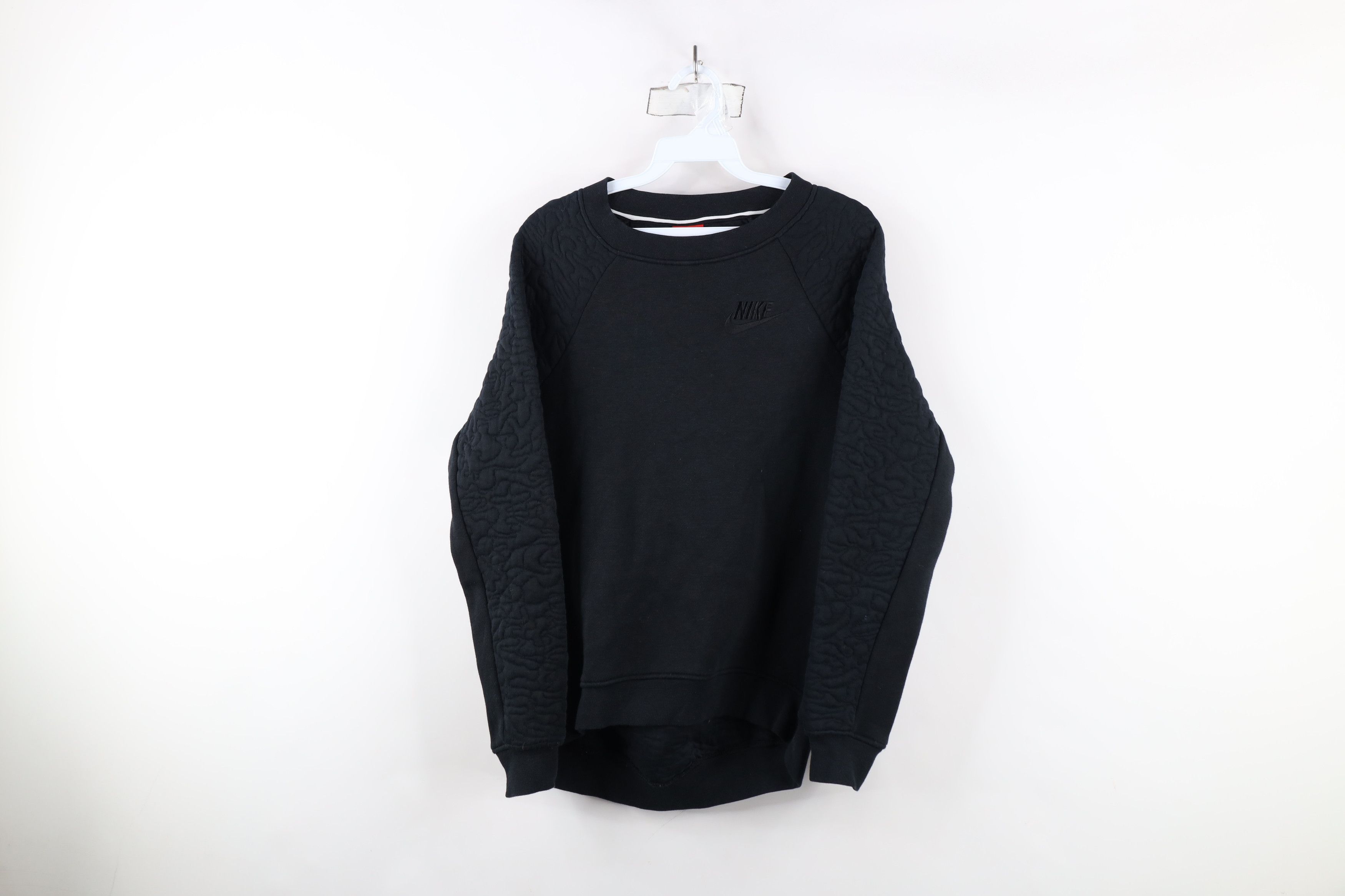 Nike × Vintage Nike Sportswear Spell Swoosh Rally Crewneck Sweatshirt Black Size XS / US 0-2 / IT 36-38 - 1 Thumbnail