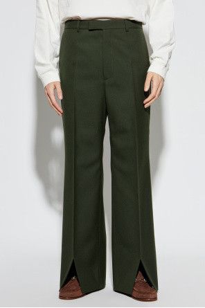 Gucci o1loc1c1125 824146 Embossed Light Wool Pant in Green Size US 32 / EU 48 - 3 Thumbnail
