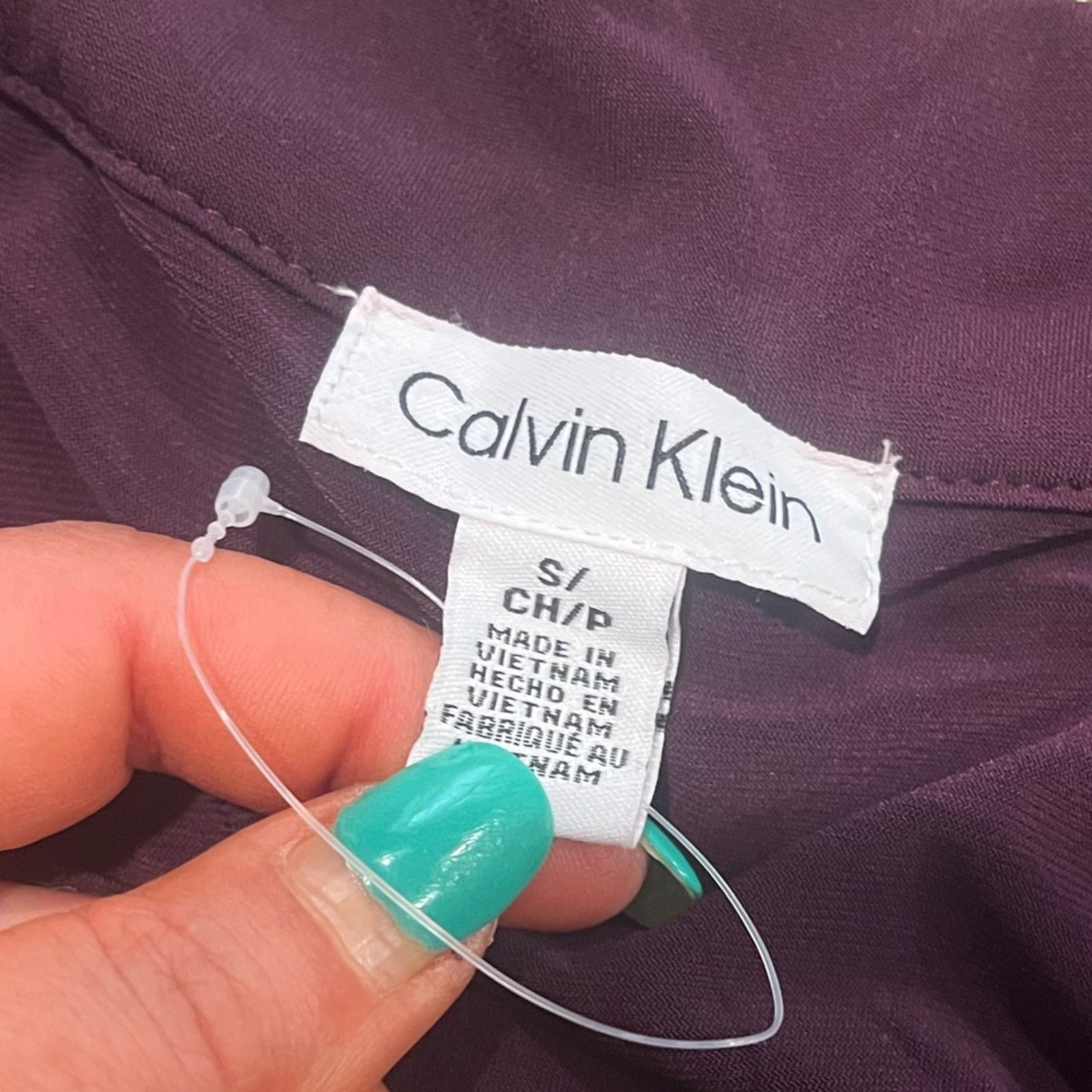 Calvin Klein Calvin Klein Womens Blouse Short Puff Sleeve Square Neck S Size S / US 4 / IT 40 - 2 Thumbnail