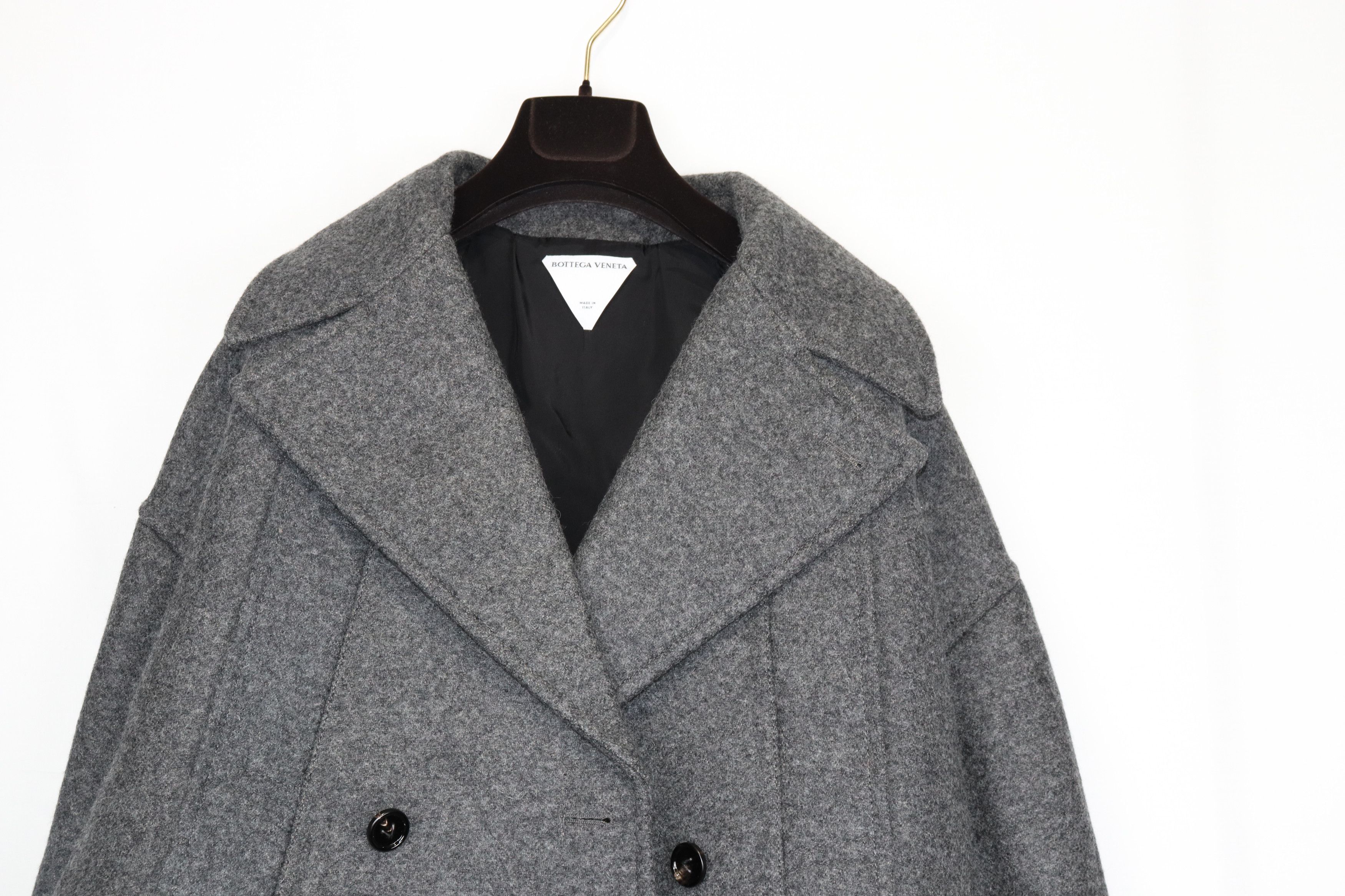 Bottega Veneta o1rshd10124 Double Splittable Wool Felt Jacket Charcoal Size US M / EU 48-50 / 2 - 10 Thumbnail