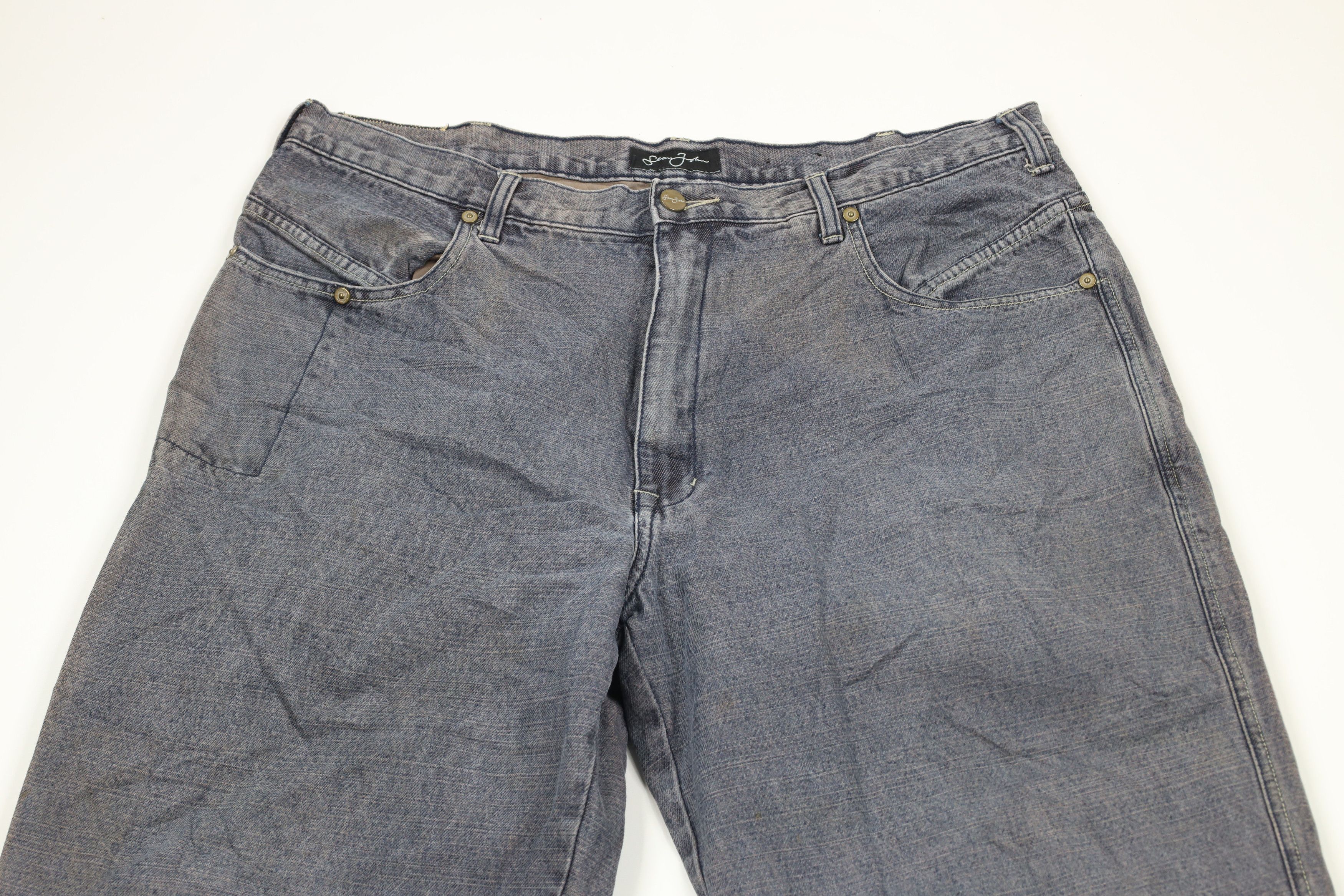 Sean John × Vintage Vintage 90s Sean John Spell Out Baggy Wide Leg Denim Jeans Size US 40 / EU 56 - 2 Thumbnail