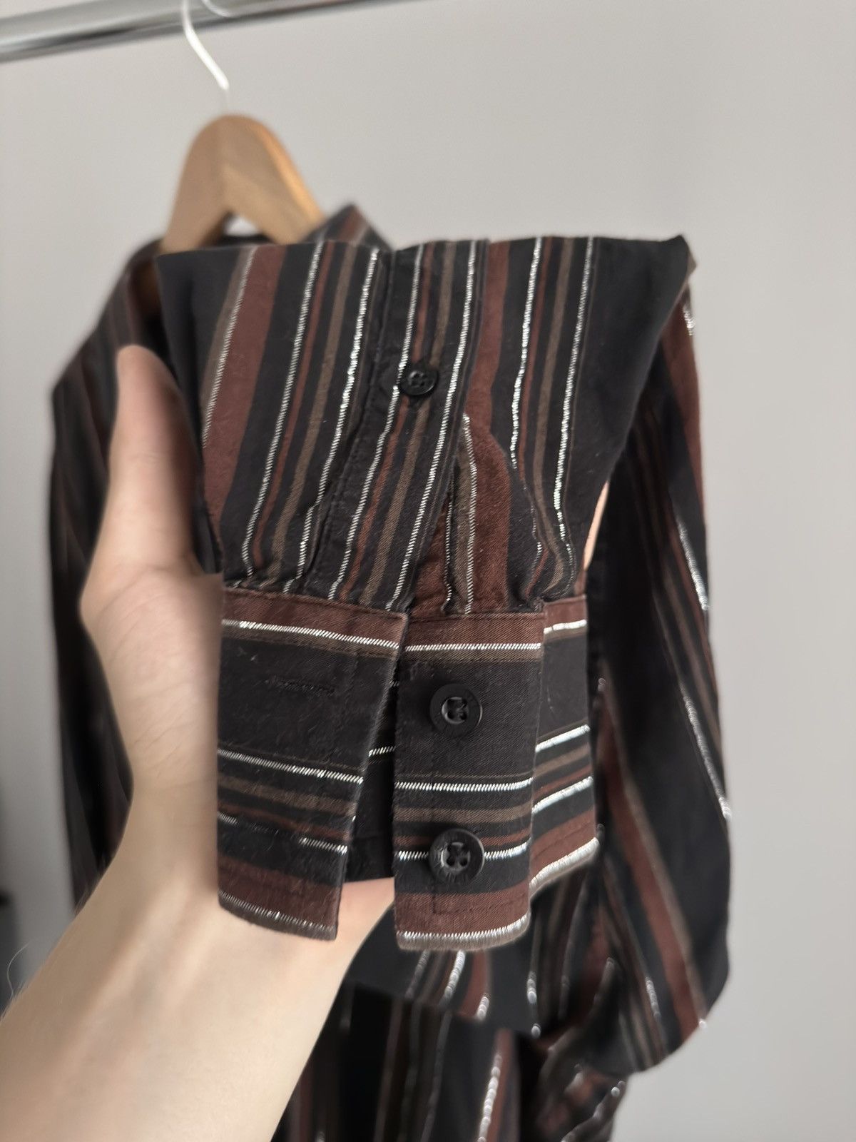 Yves Saint Laurent ysl y3k vintage gipsy striped shimmer shirt Size US XL / EU 56 / 4 - 4 Thumbnail