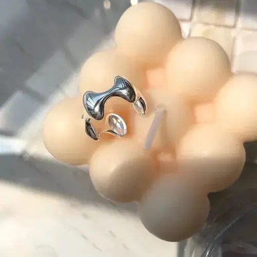 Other DNA Y2K Ring Molecule Germ Silver Modern Art Psychedelic Size ONE SIZE - 4 Thumbnail