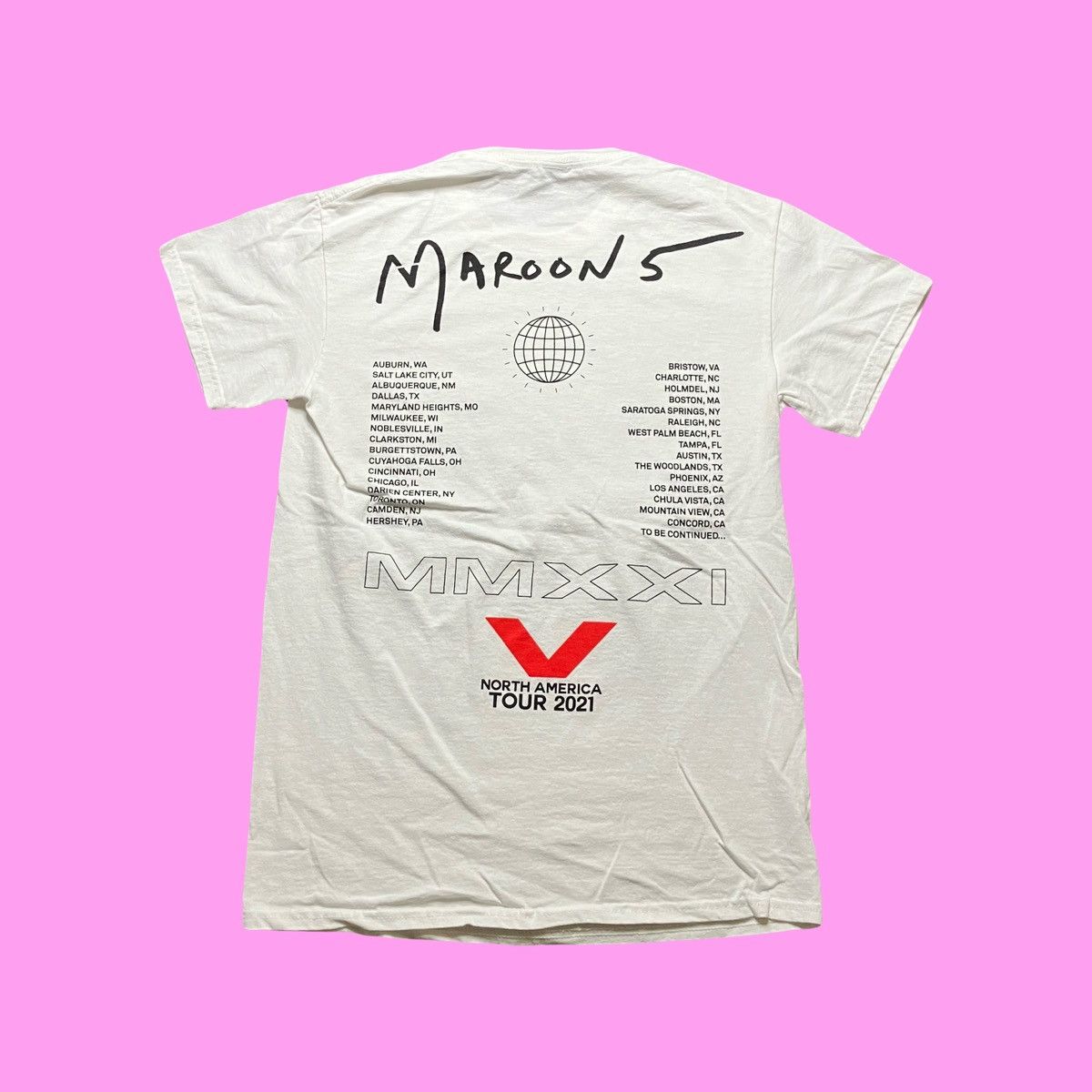 Band Tees × Gildan Maroon 5 North American 2021 Tour Band T Shirt Size US M / EU 48-50 / 2 - 2 Thumbnail