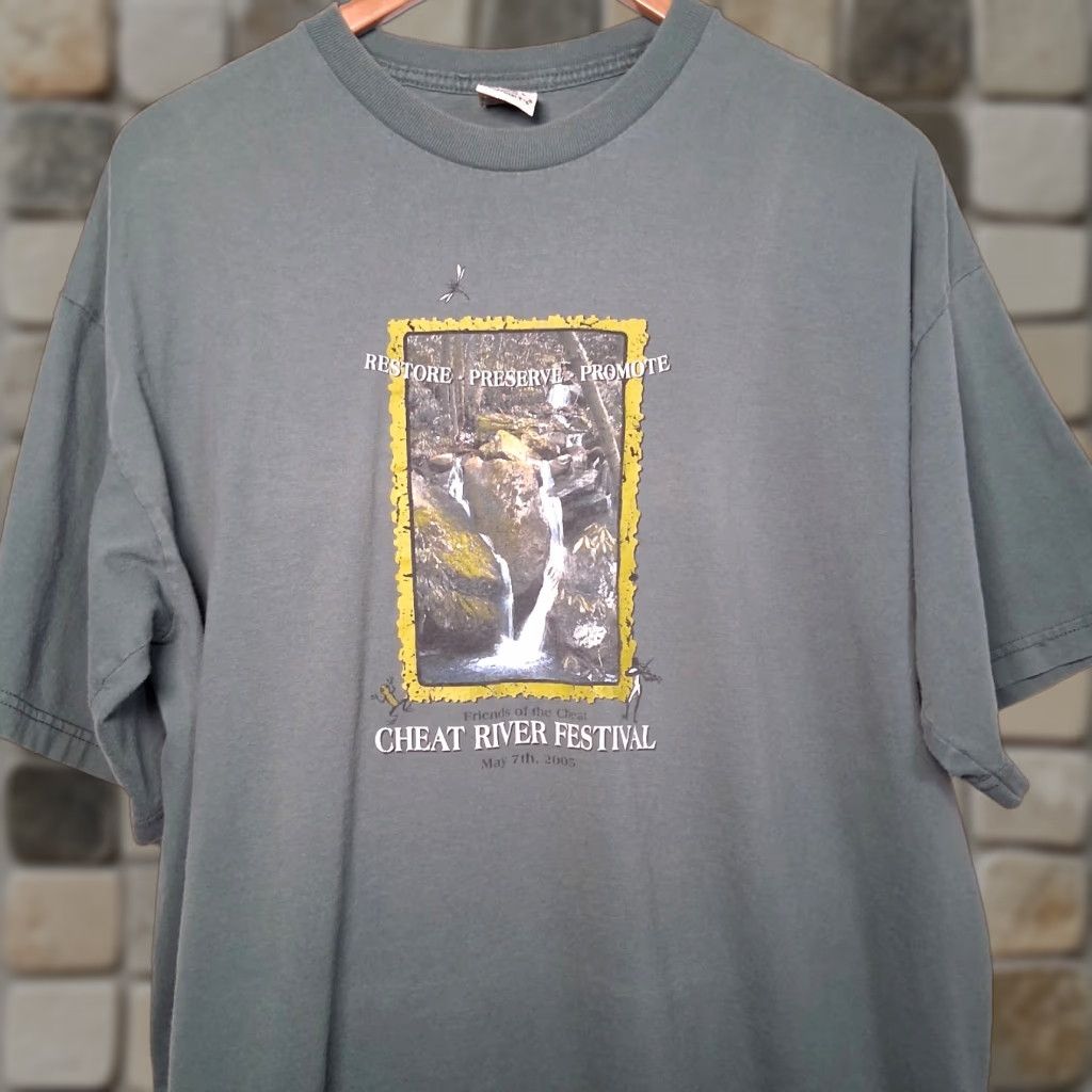Vintage VINTAGE Cheat River Festival Shirt West Virginia 2005 Organic Conservation Green L Men T-Shirt Georgia? Wait No. Size US L / EU 52-54 / 3 - 1 Thumbnail