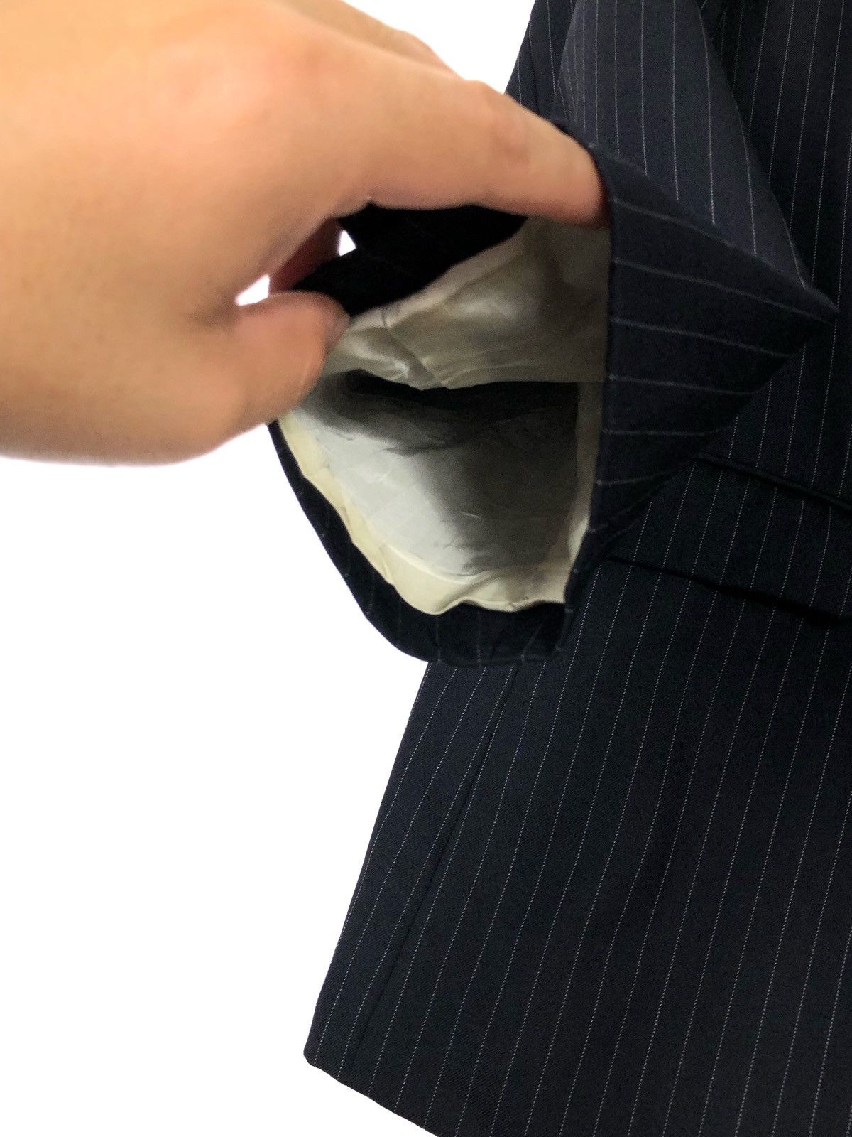 Yohji Yamamoto AW2012 7-POCKETS COSTUME D’ HOMME STRIPES WOOL GABARDINE Size US M / EU 48-50 / 2 - 12 Thumbnail