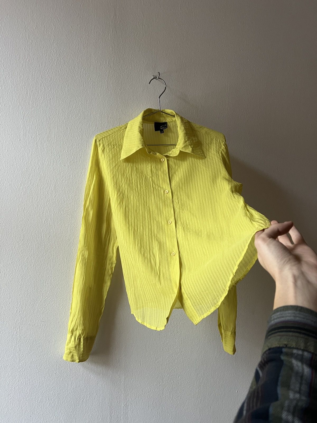 Vintage Just Cavalli Yellow Light Button Up Avantgarde Shirt